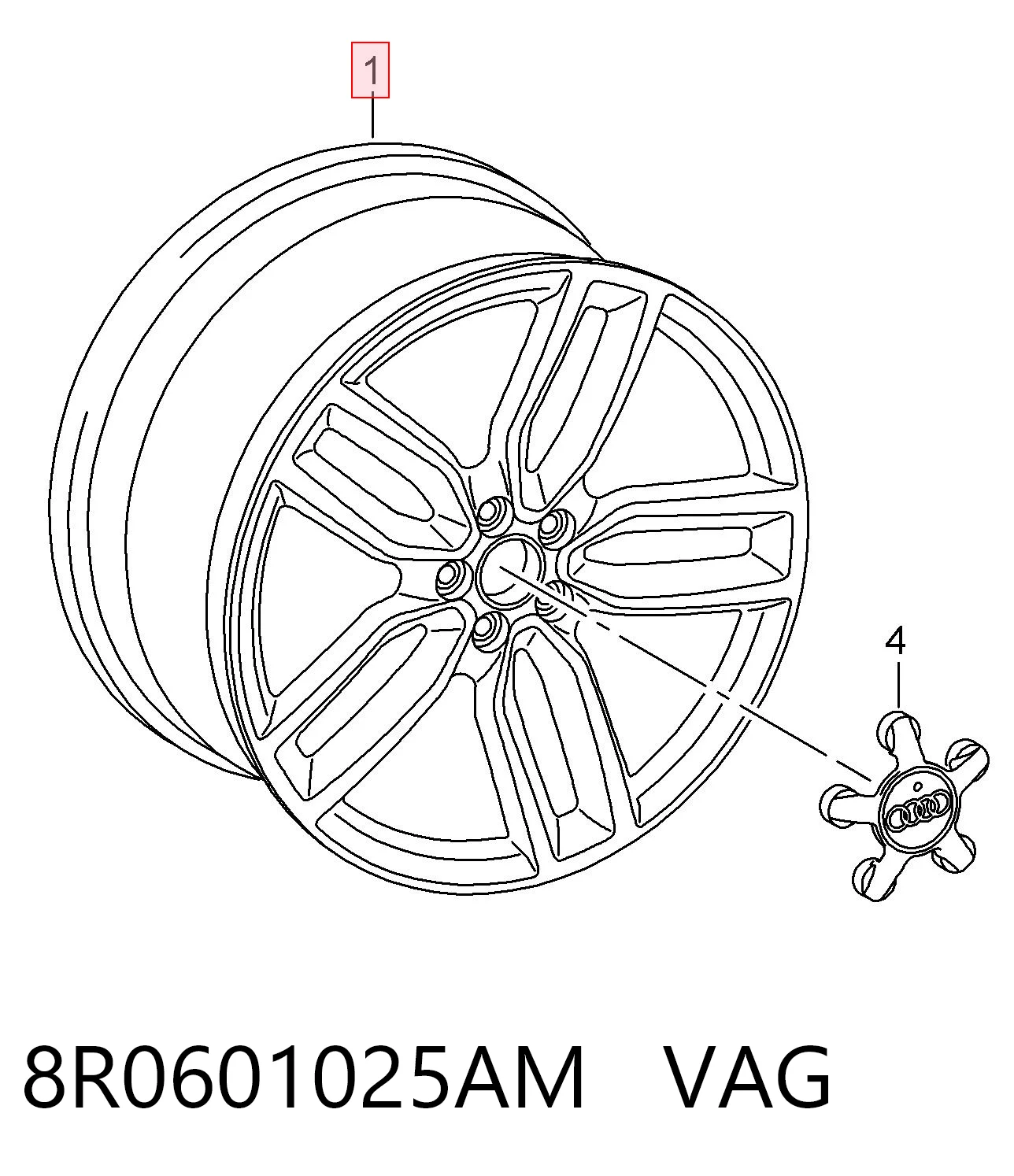 8R0601025AM VAG Диски литі (легкосплавні, титанові)