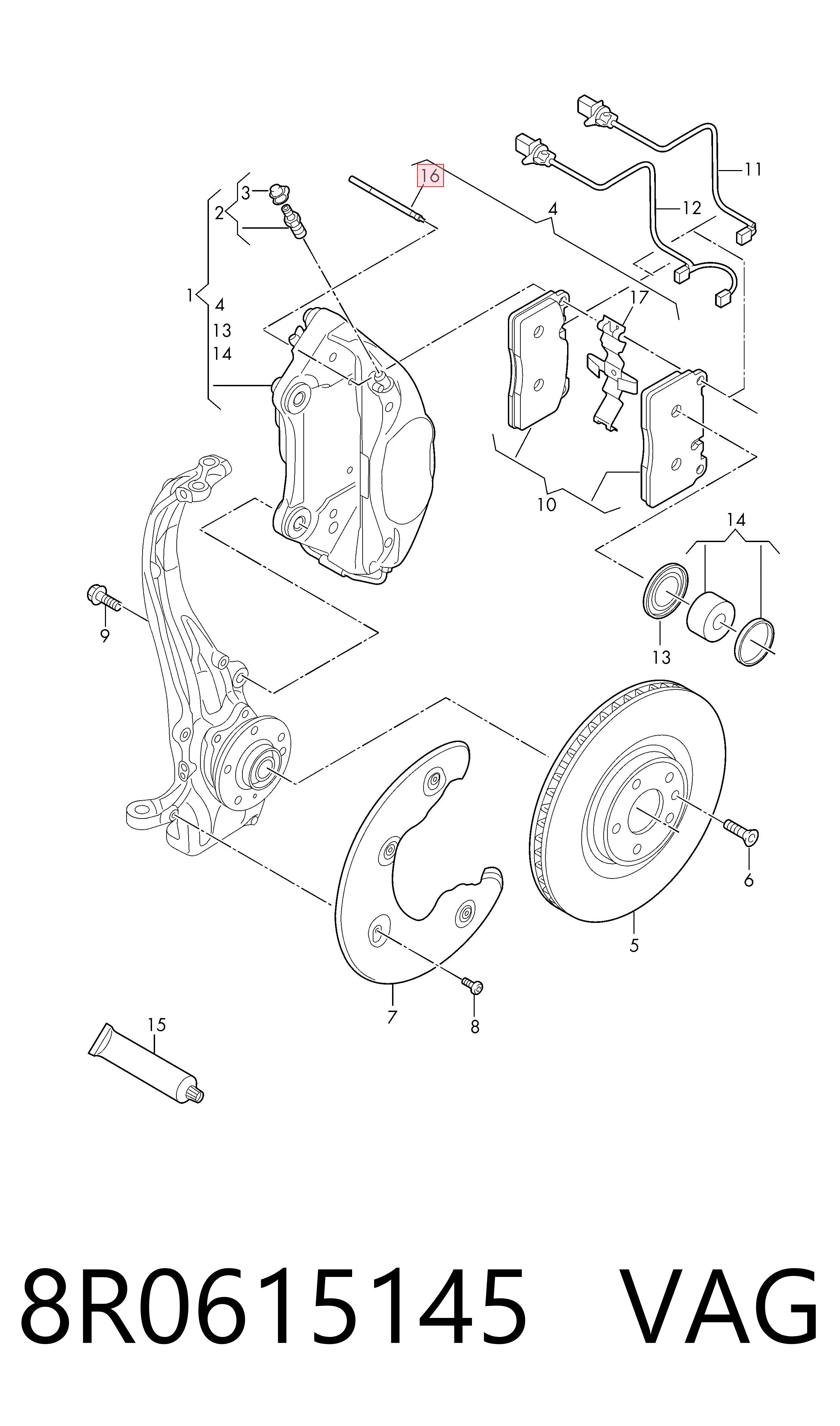 Палець (шплінт) дверної петлі VAG 8R0615145 ціна, від 11.38 USD