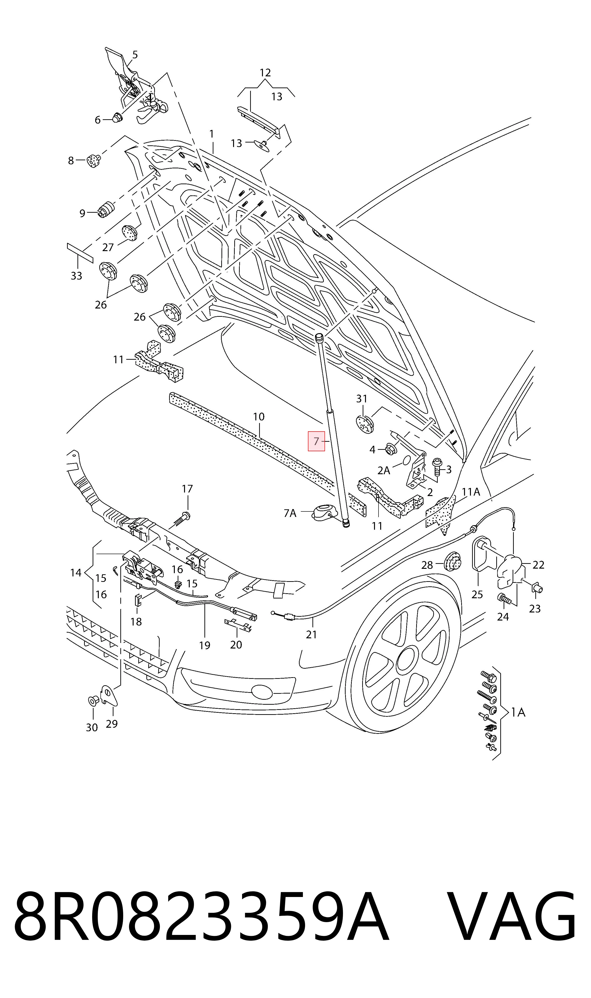 8R0823359A VAG Стійка капота