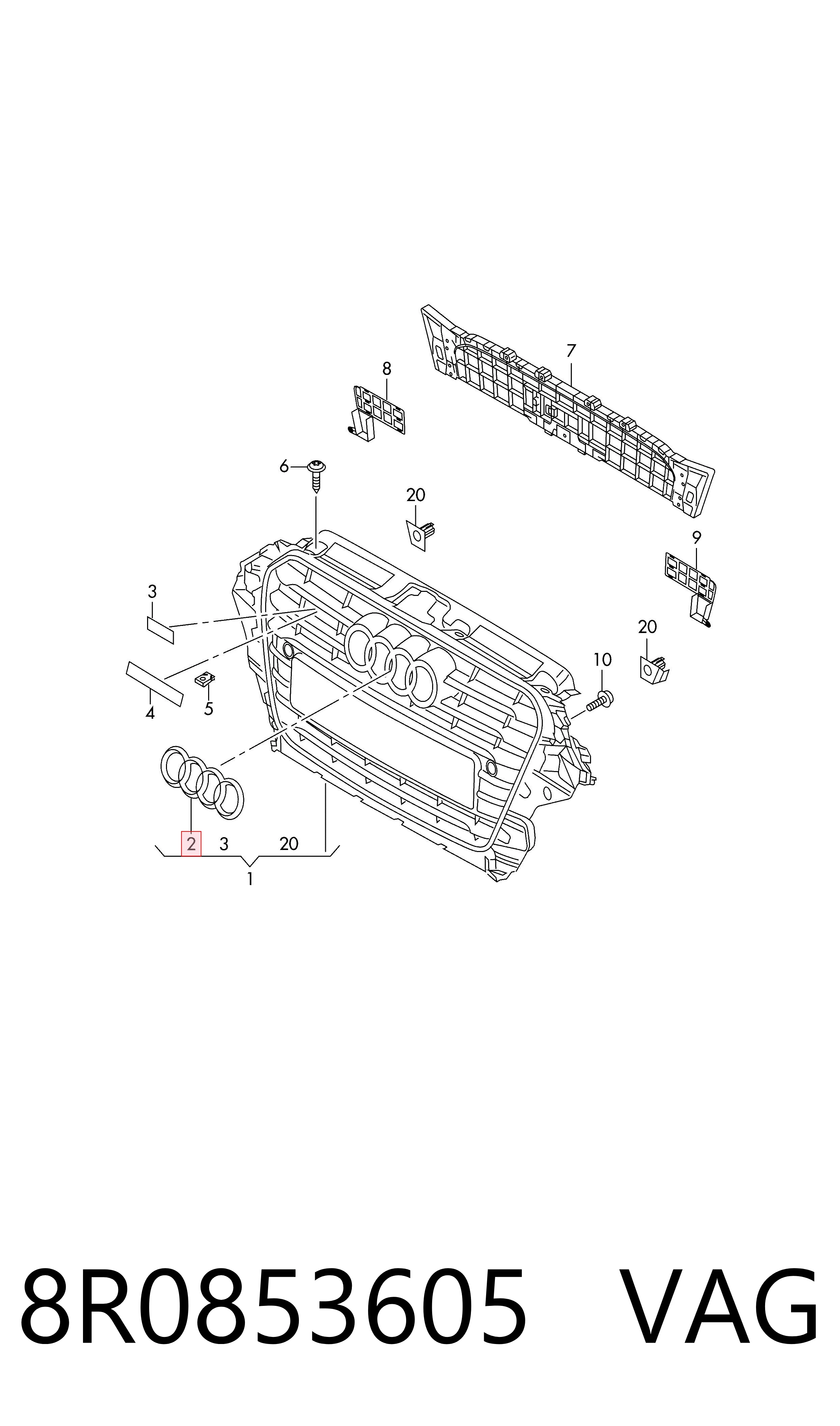 8R0853605 VAG Емблема решітки радіатора