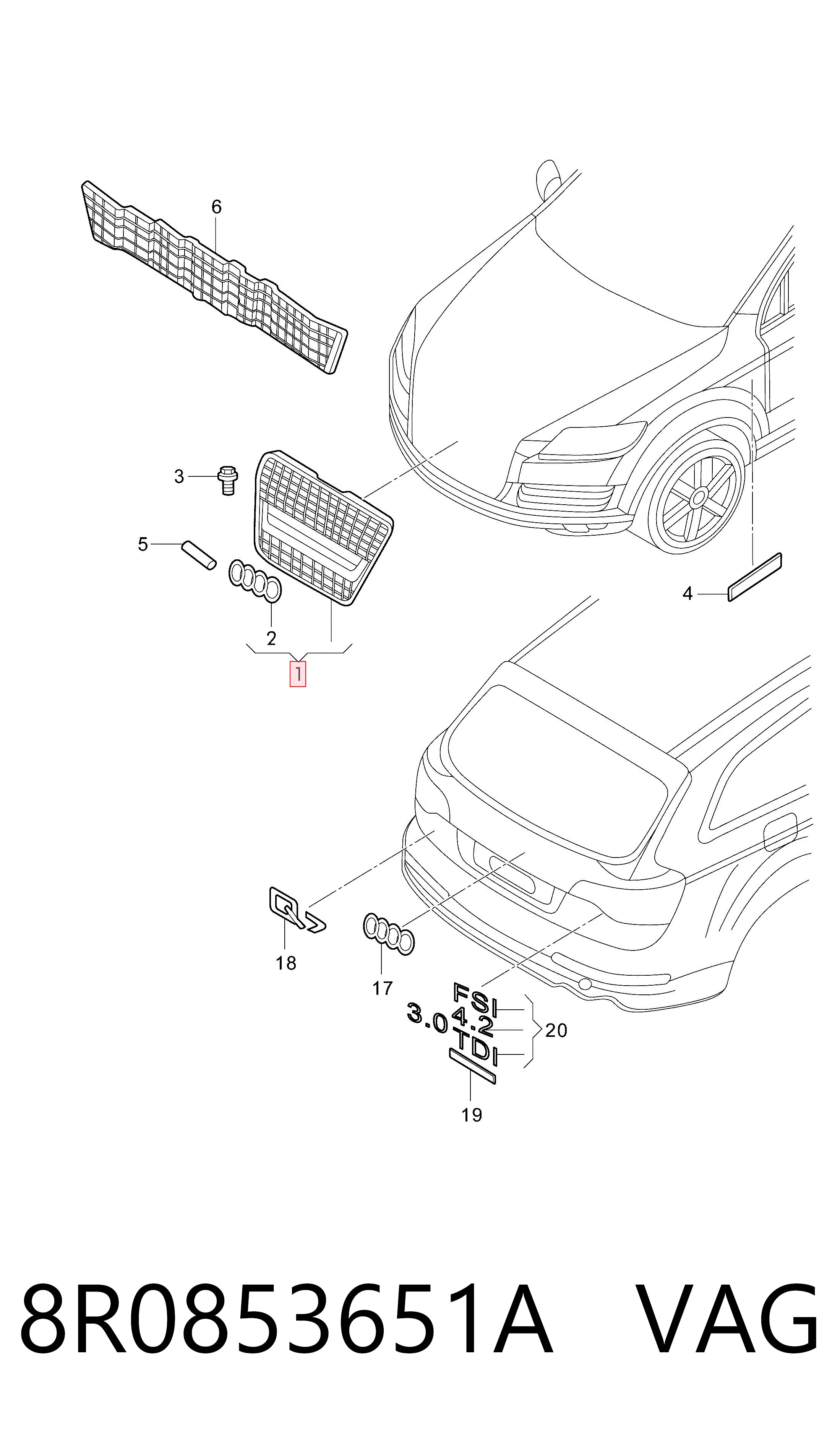  Решітка радіатора Audi Q5 