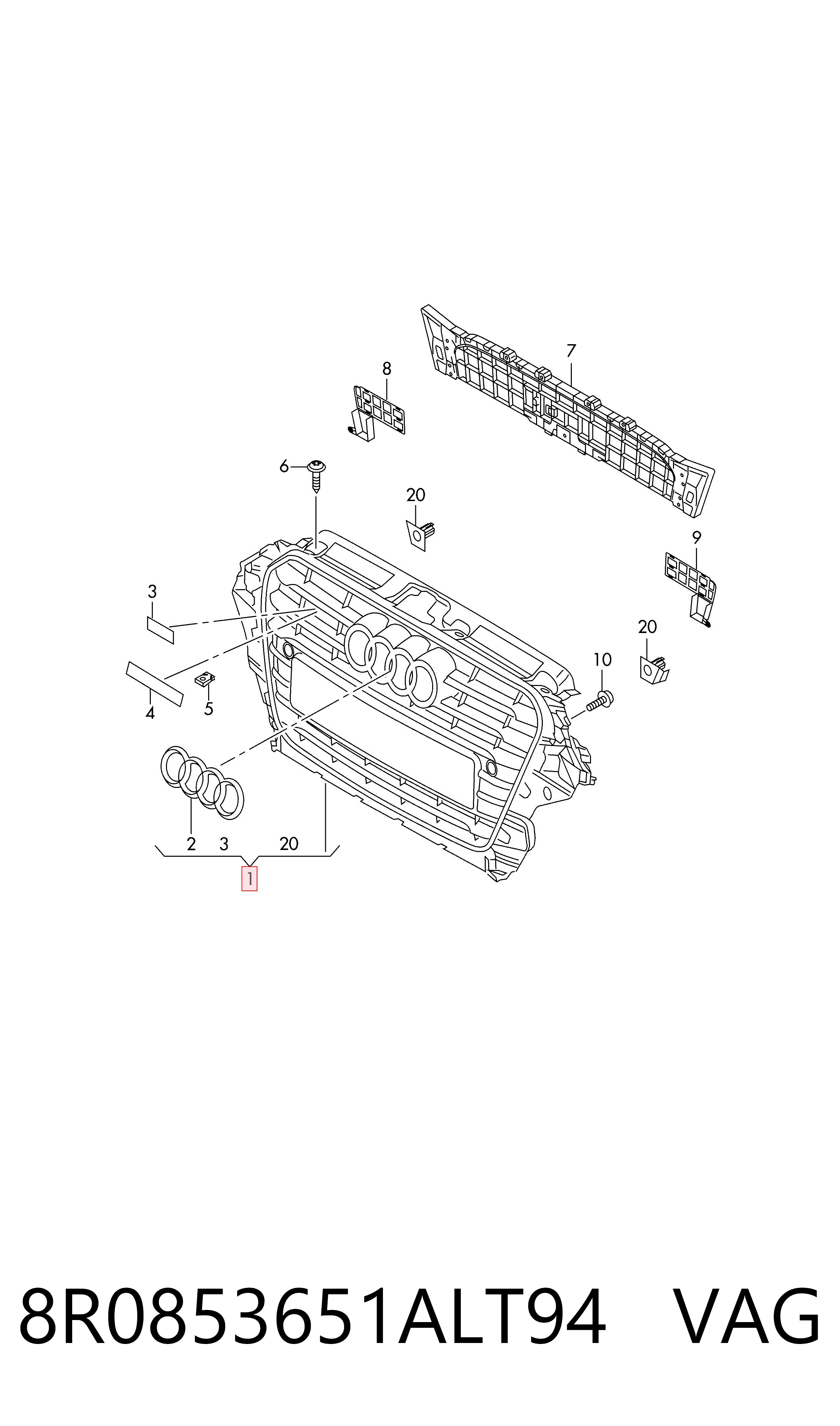 Купити ADQ336255S Rhino Захисна решітка радіатора