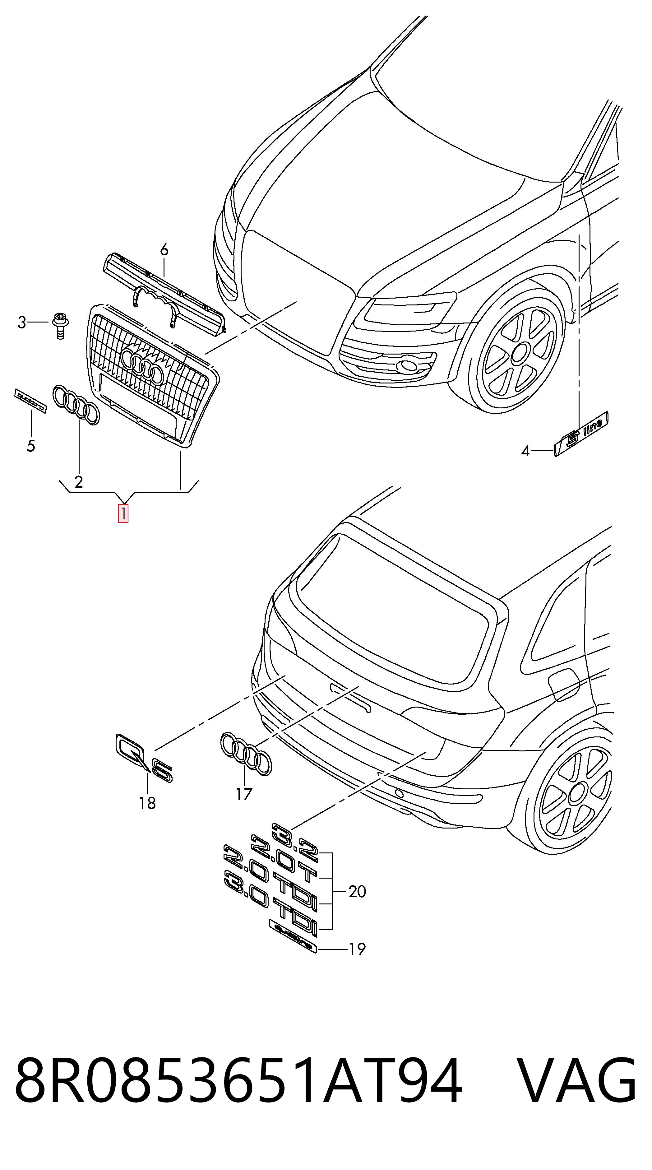 Решітка Audi Q5 