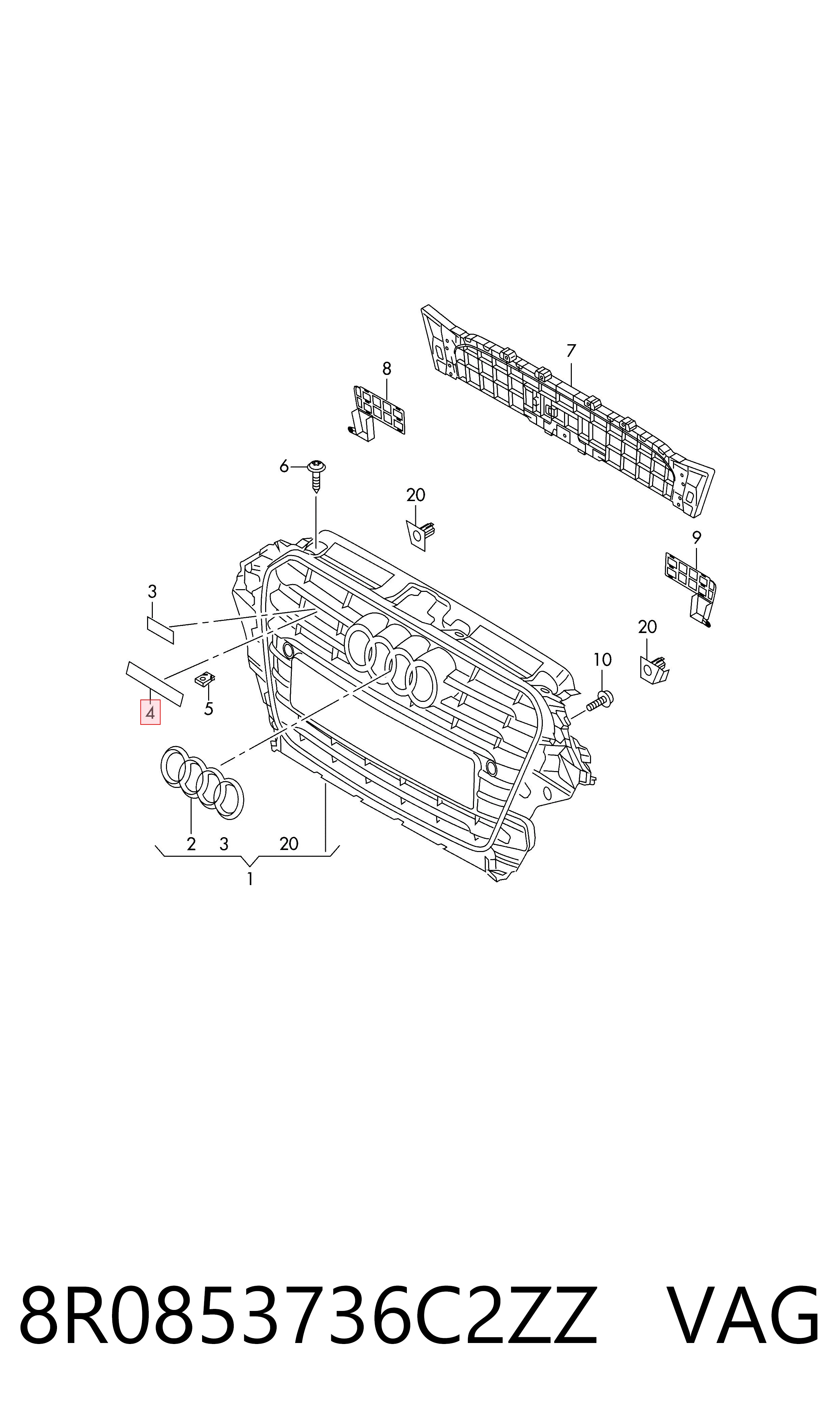  VAG 8R0853736C2ZZ ціна, від 44.87 USD