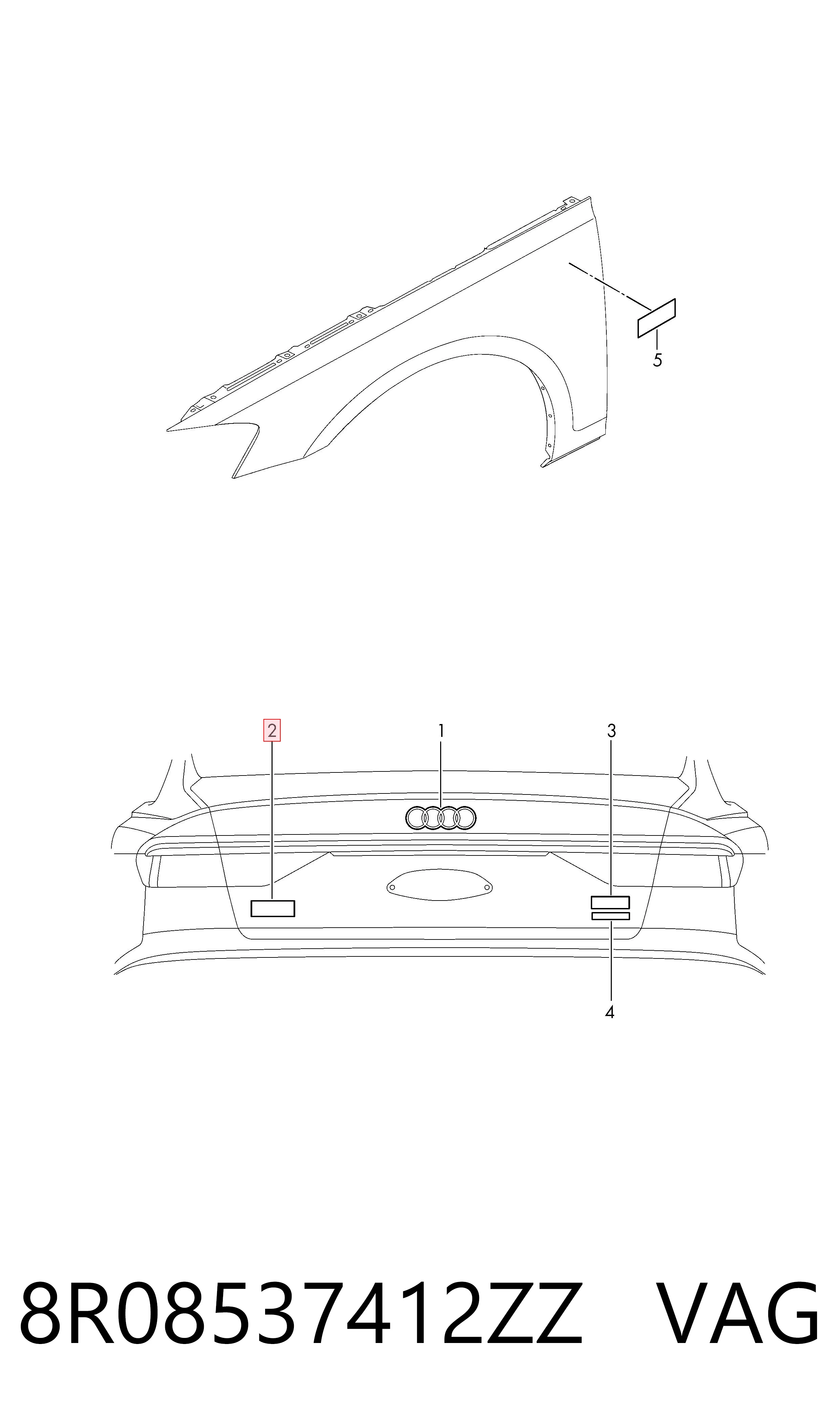 Емблема на кришку багажника, фірм.значок Audi Q5 позашляховик (8RB) (2008 - 2016) ціна, від 16.95 USD