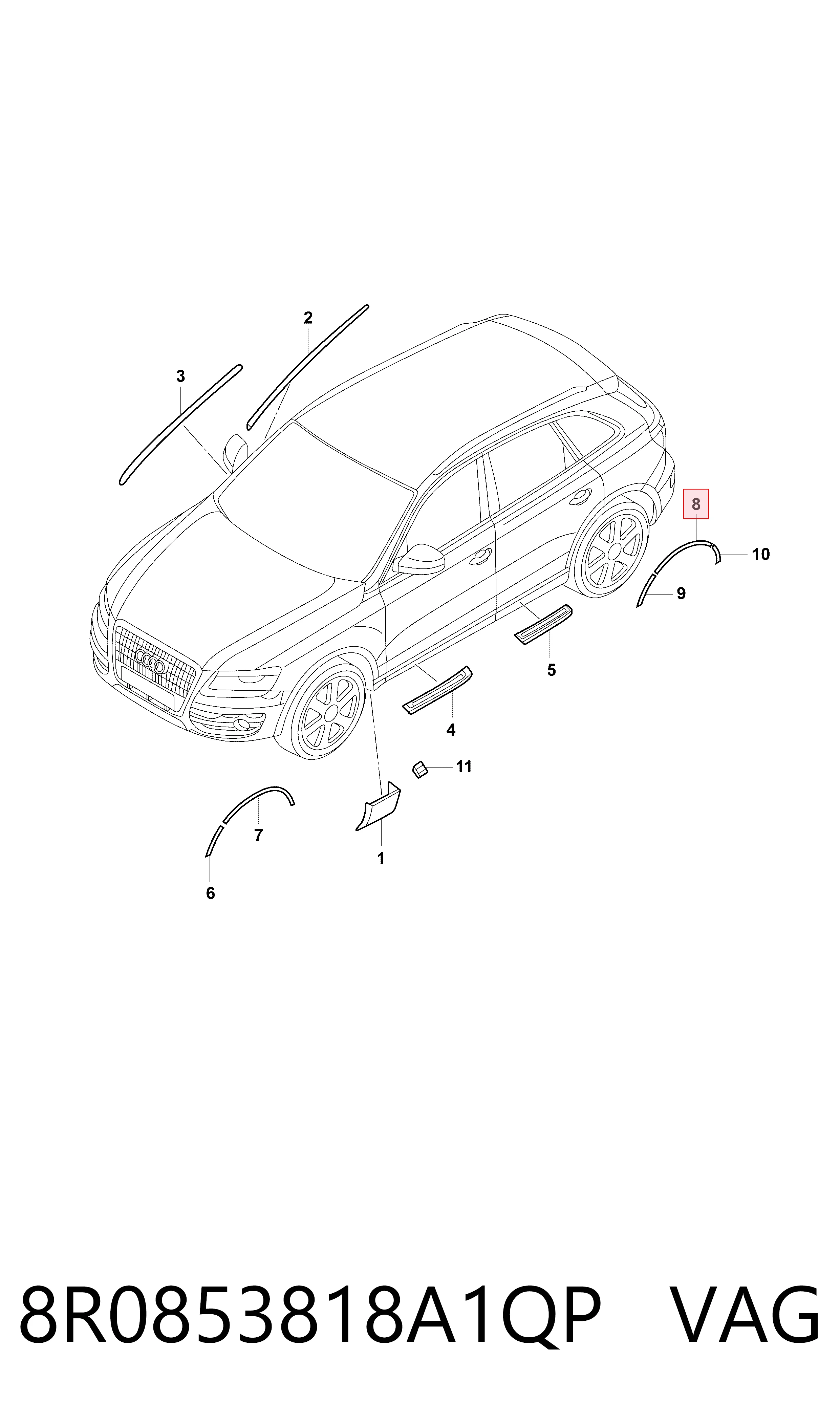  VAG 8R0853818A1QP ціна, від 26.24 USD