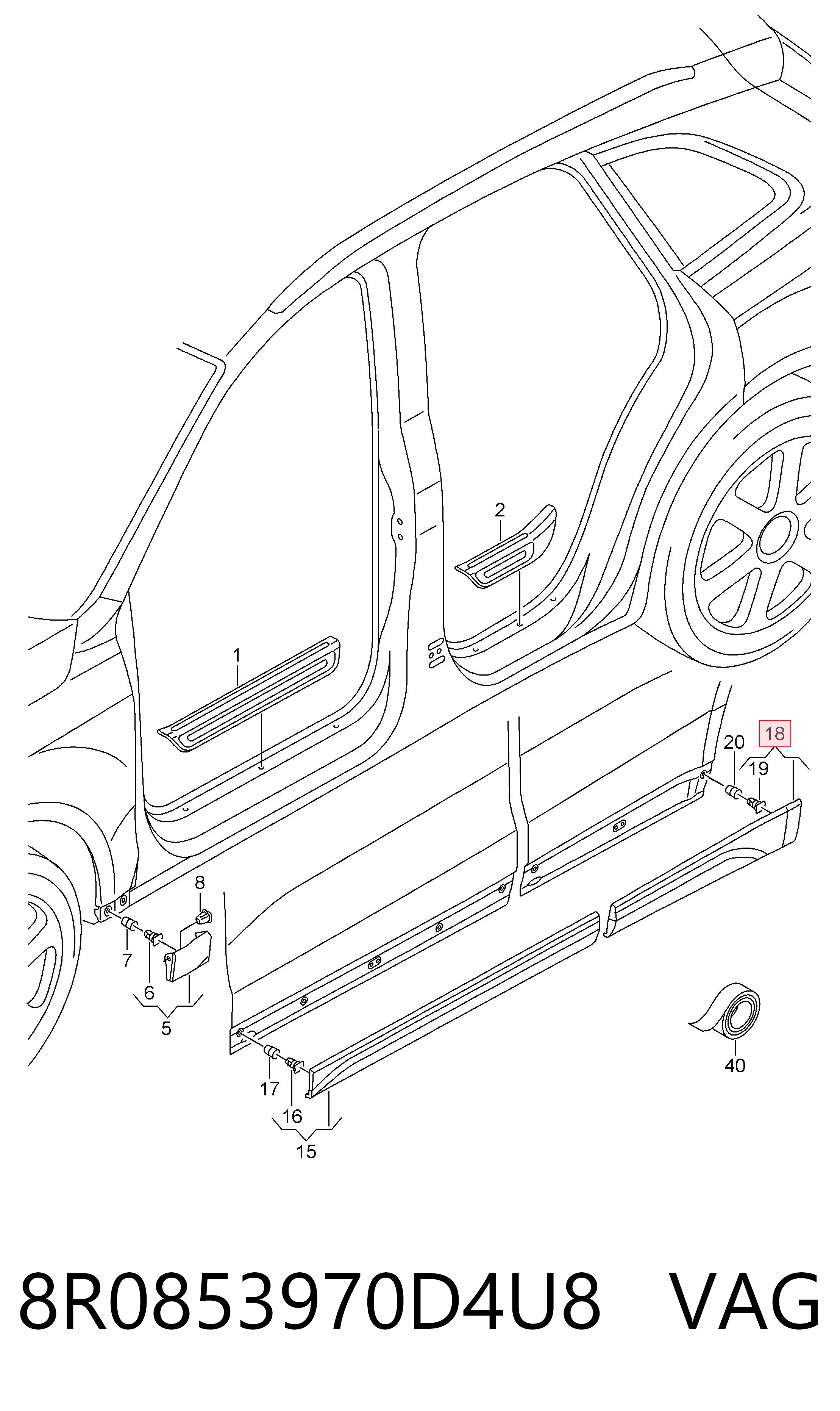  VAG 8R0853970D4U8 ціна, від 24.59 USD