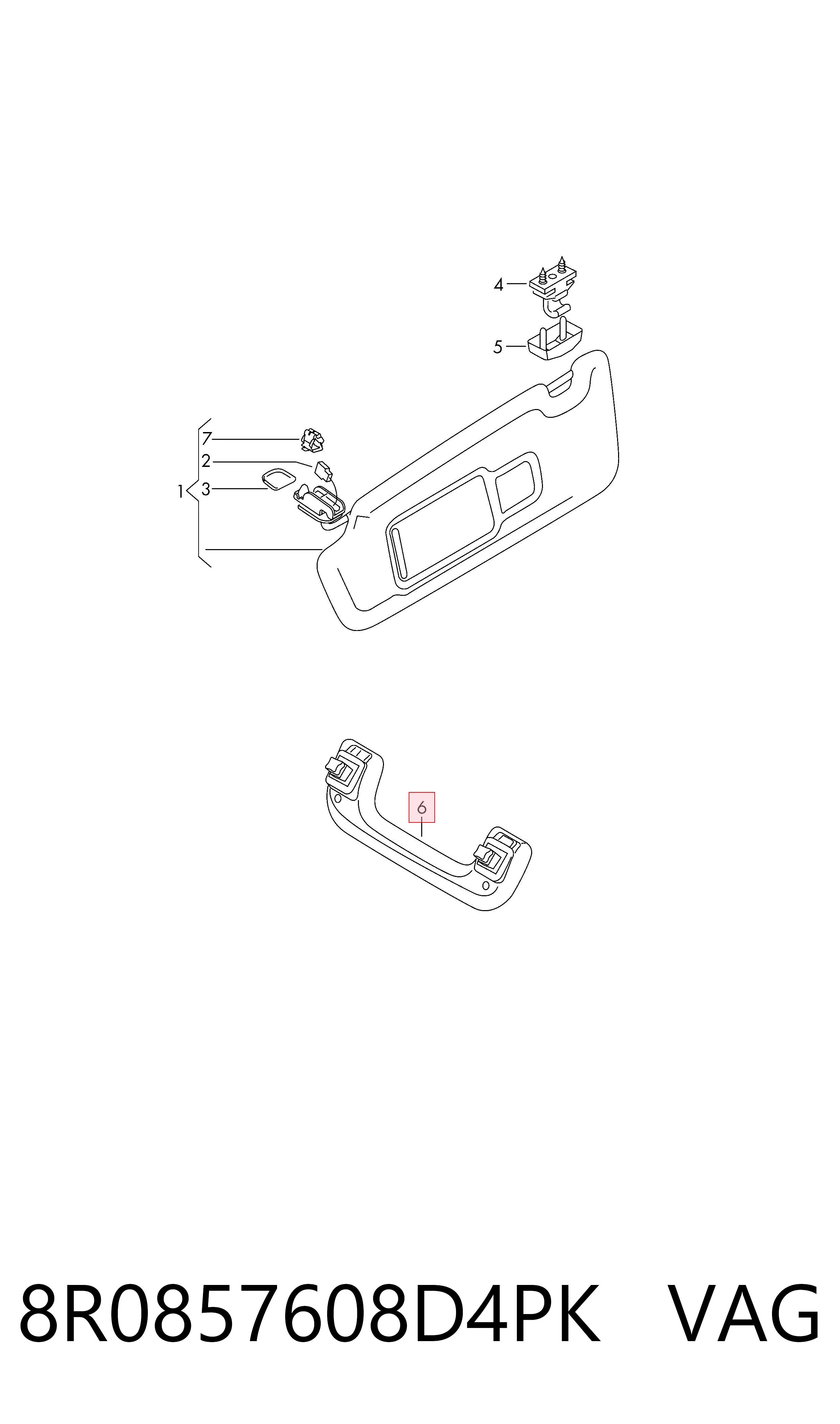 8R0857608D4PK VAG Ручка салону, даху