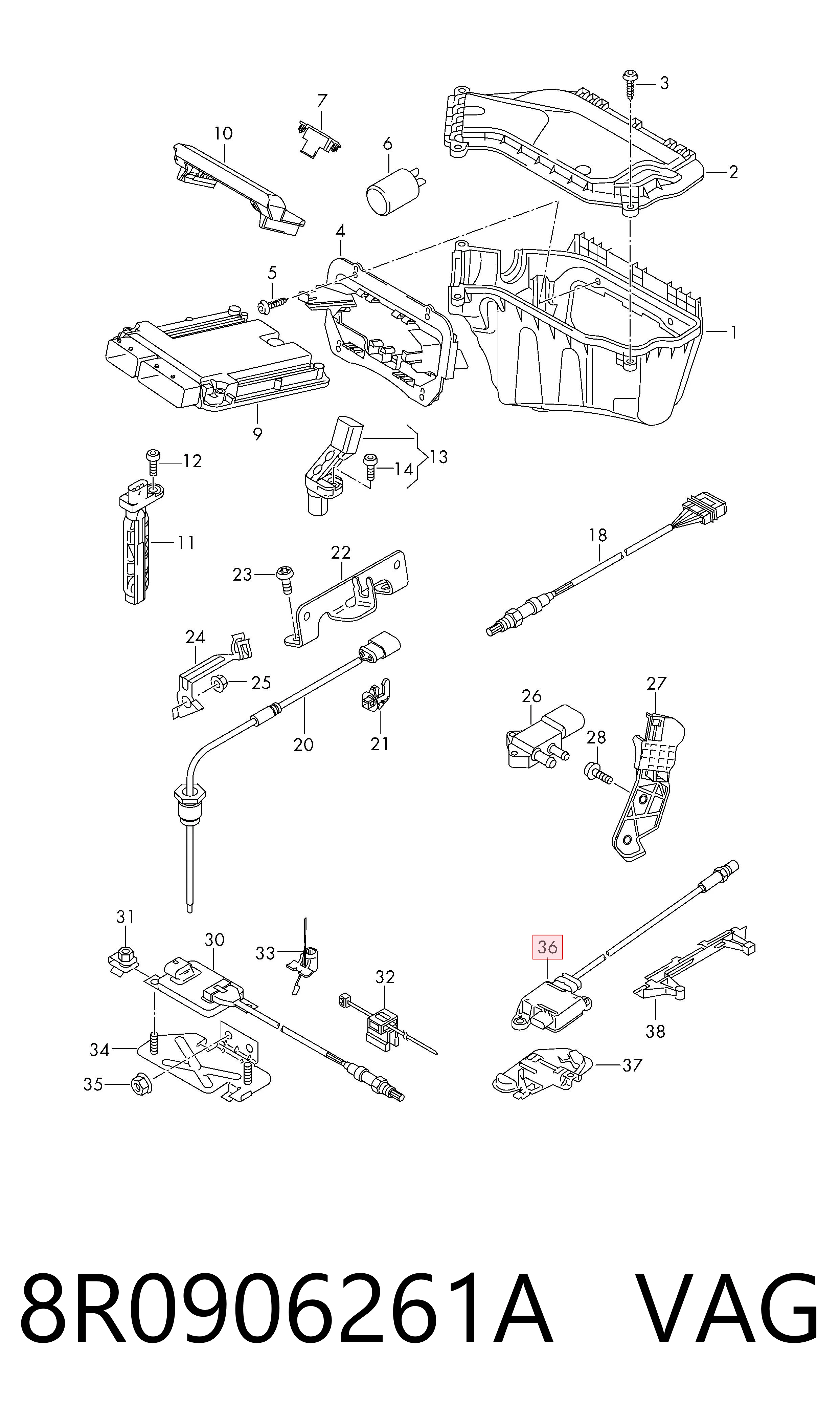 Датчик оксидів азоту NOX, задній VAG 8R0906261A ціна, від 268.62 USD