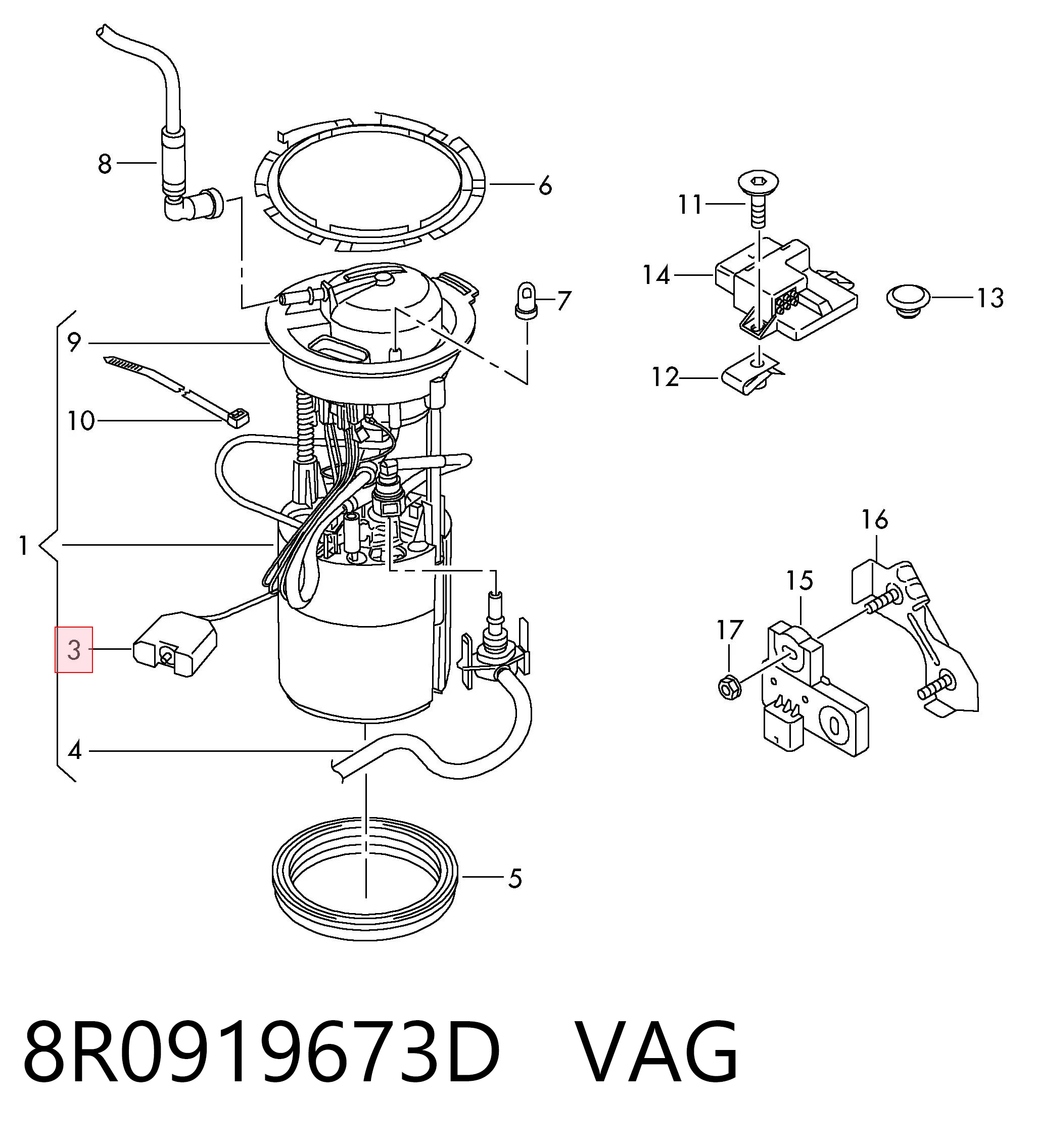 8R0919673D VAG Датчик бензобака