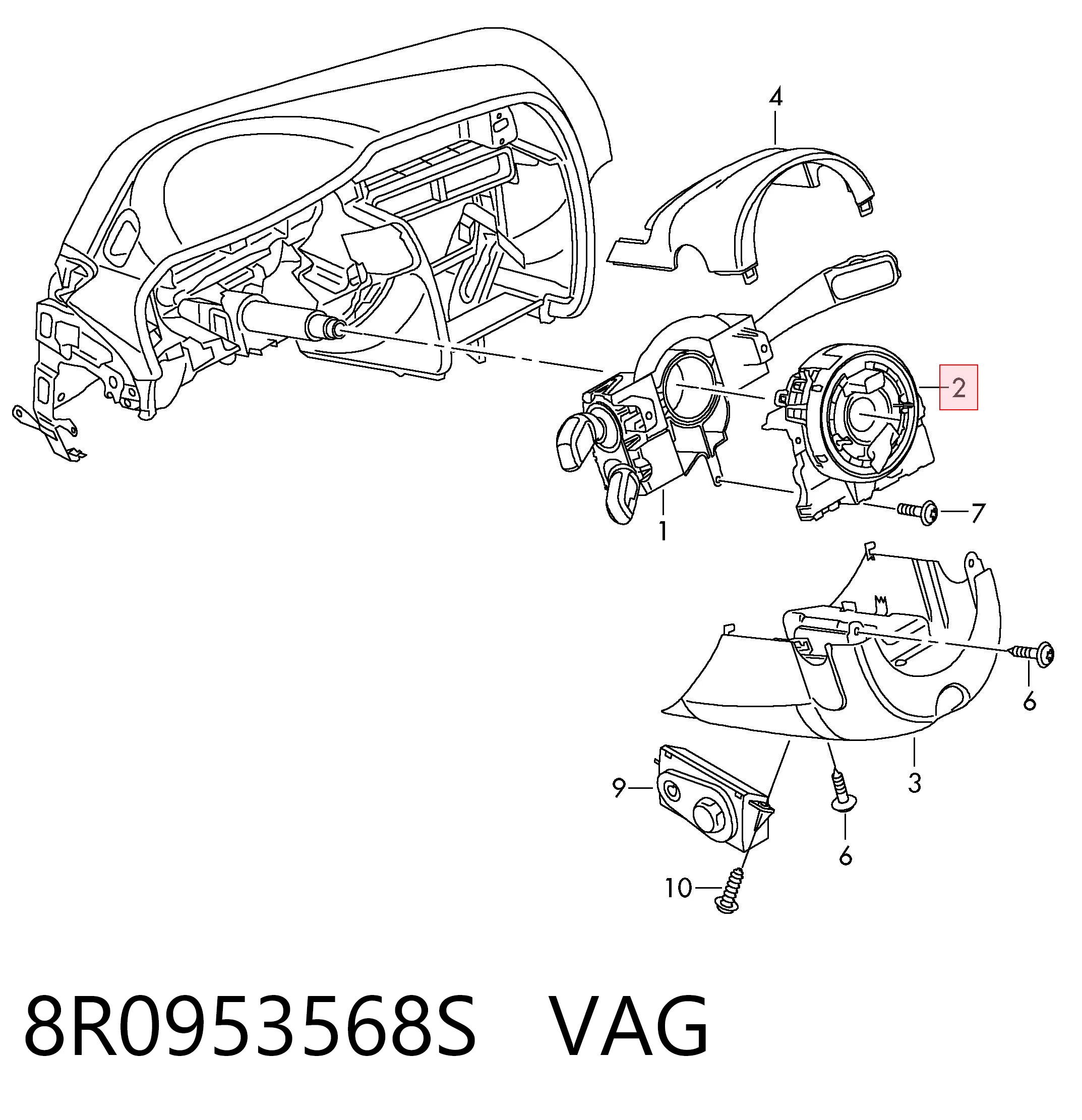 Шлейф Airbag на Audi A4 B8 8K2