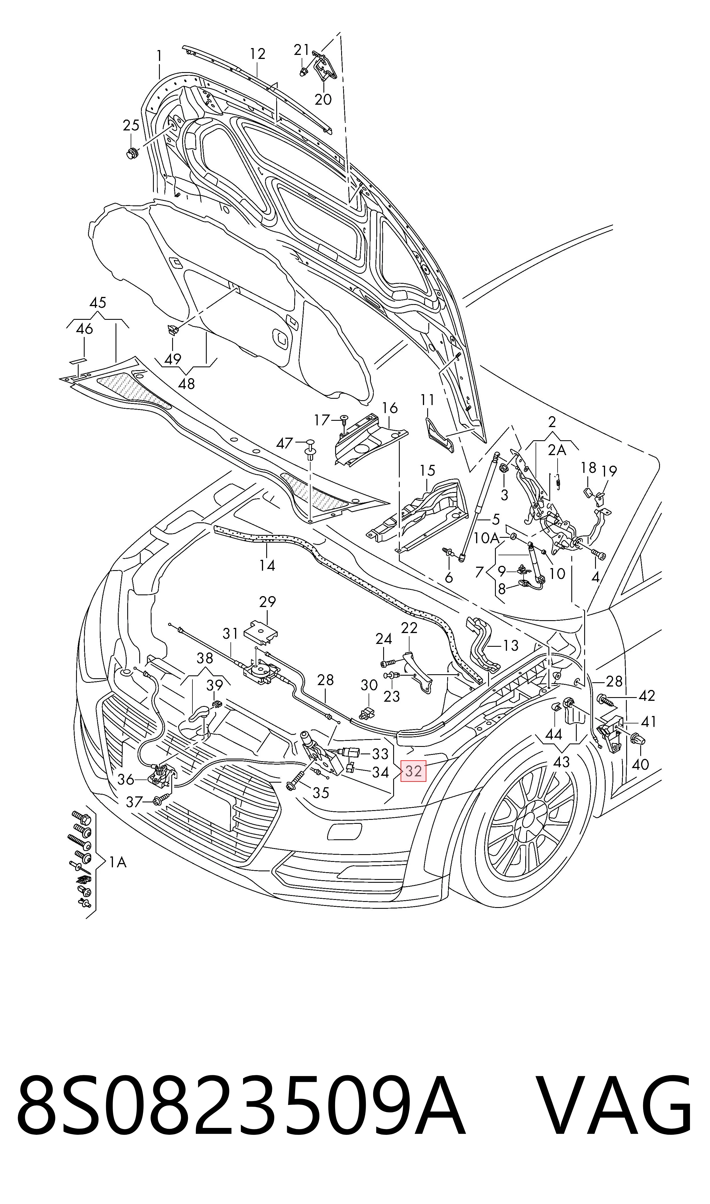 Замок капота Volkswagen Polo VI хетчбек (AW1, BZ1, AE1) (2017 - 2026) ціна, від 86.44 USD