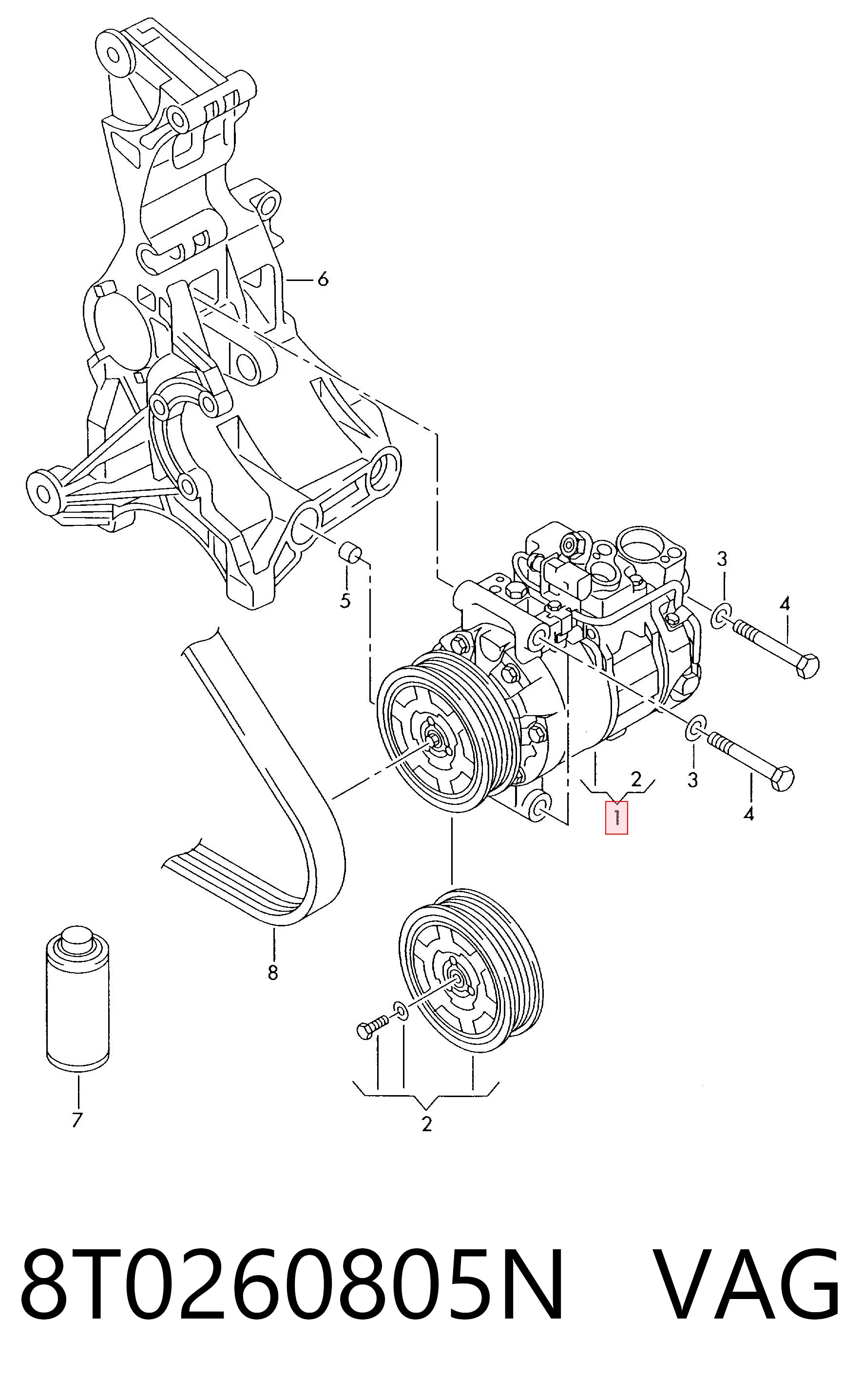 8T0260805N VAG Компресор холодоагенту
