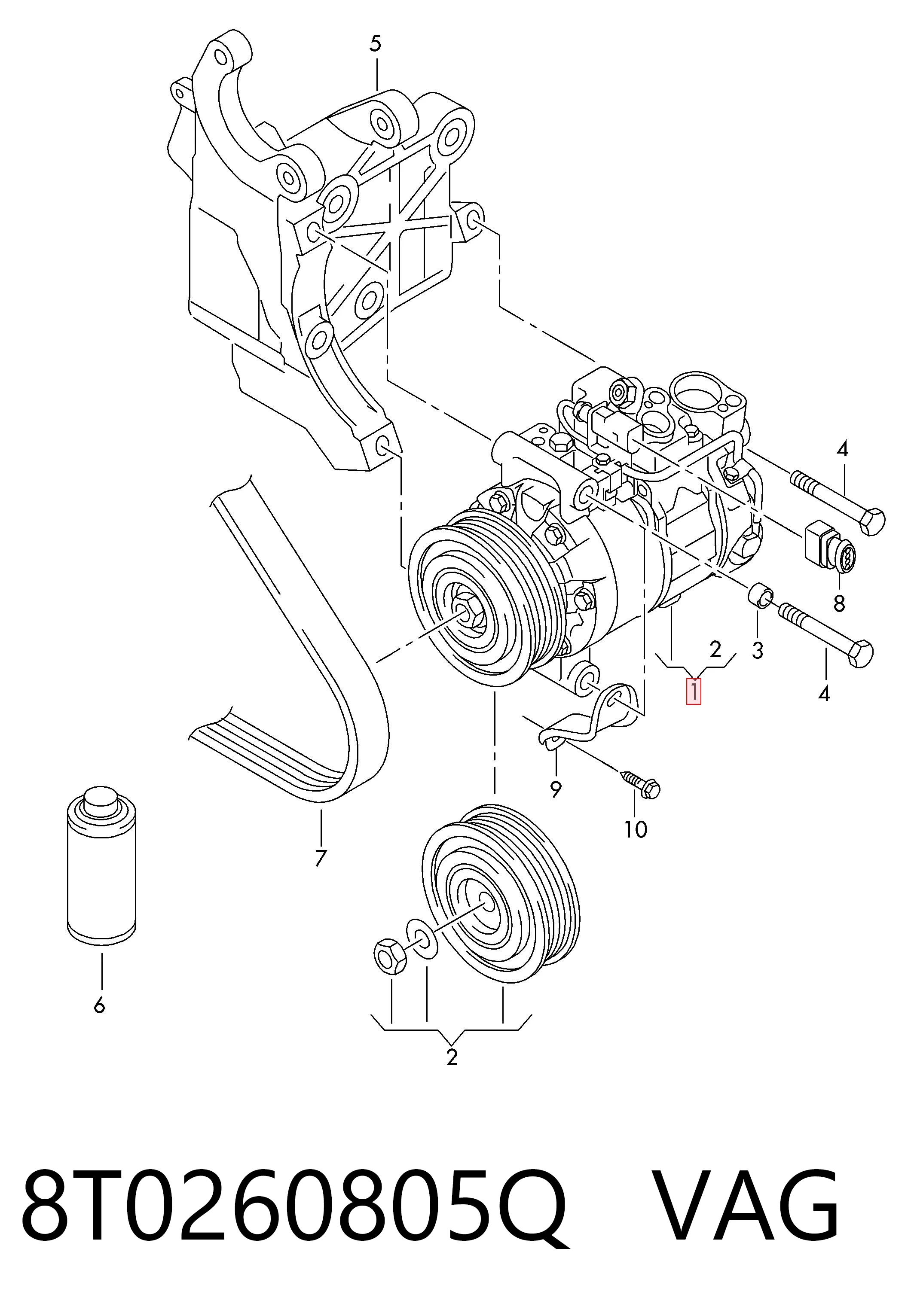 8T0260805Q VAG Компресор холодоагенту