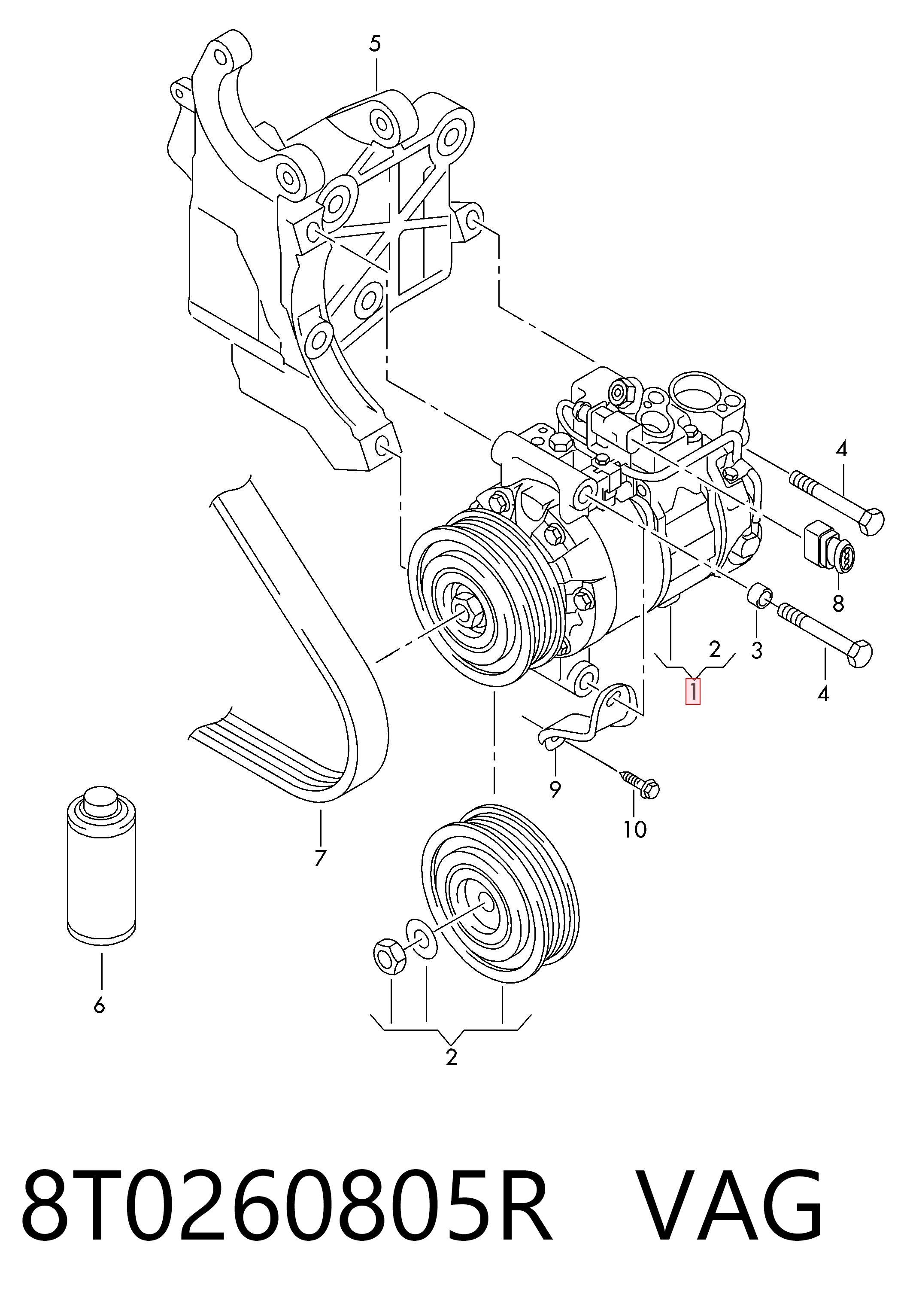 8T0260805R VAG Компресор холодоагенту