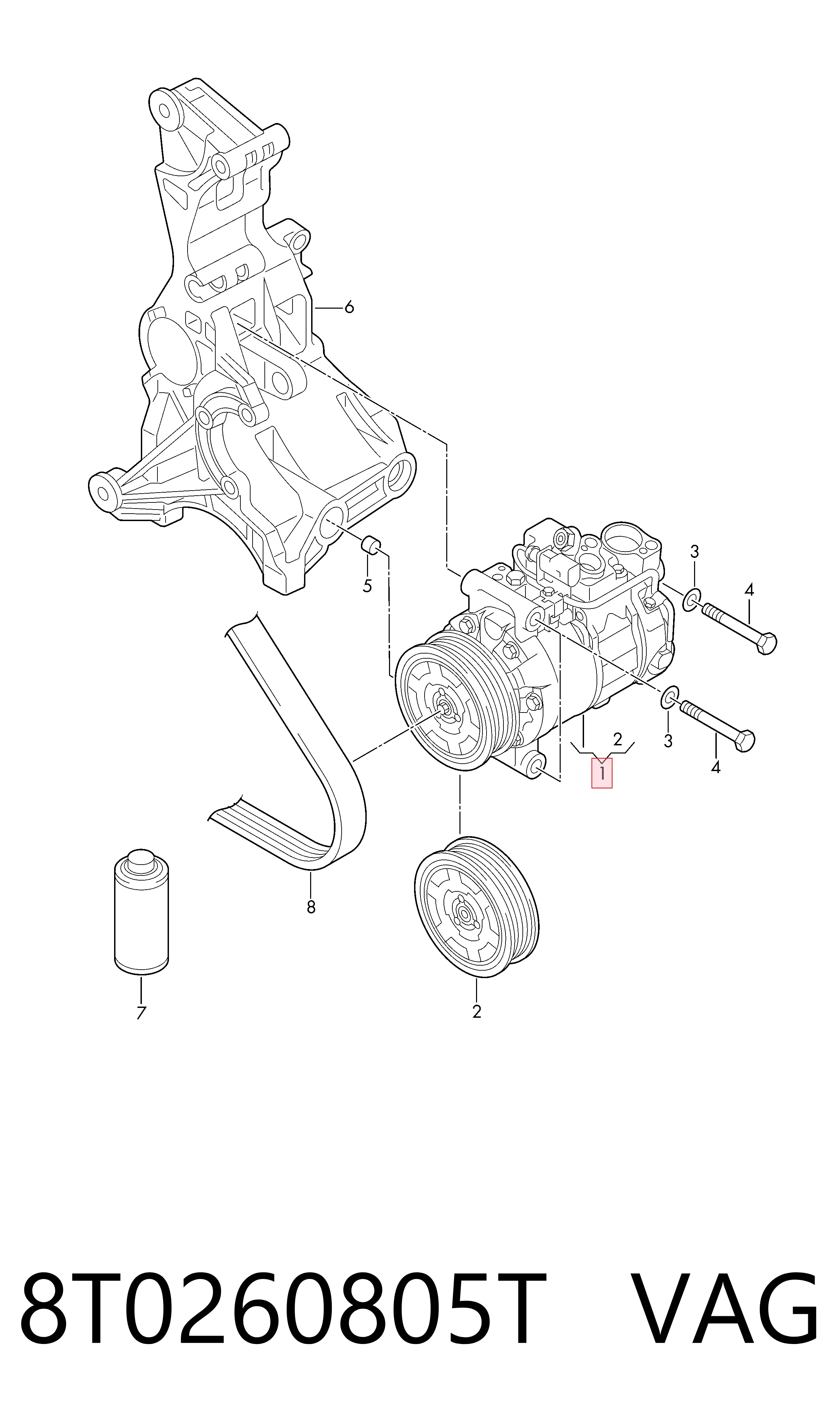 8T0260805T VAG Компресор холодоагенту