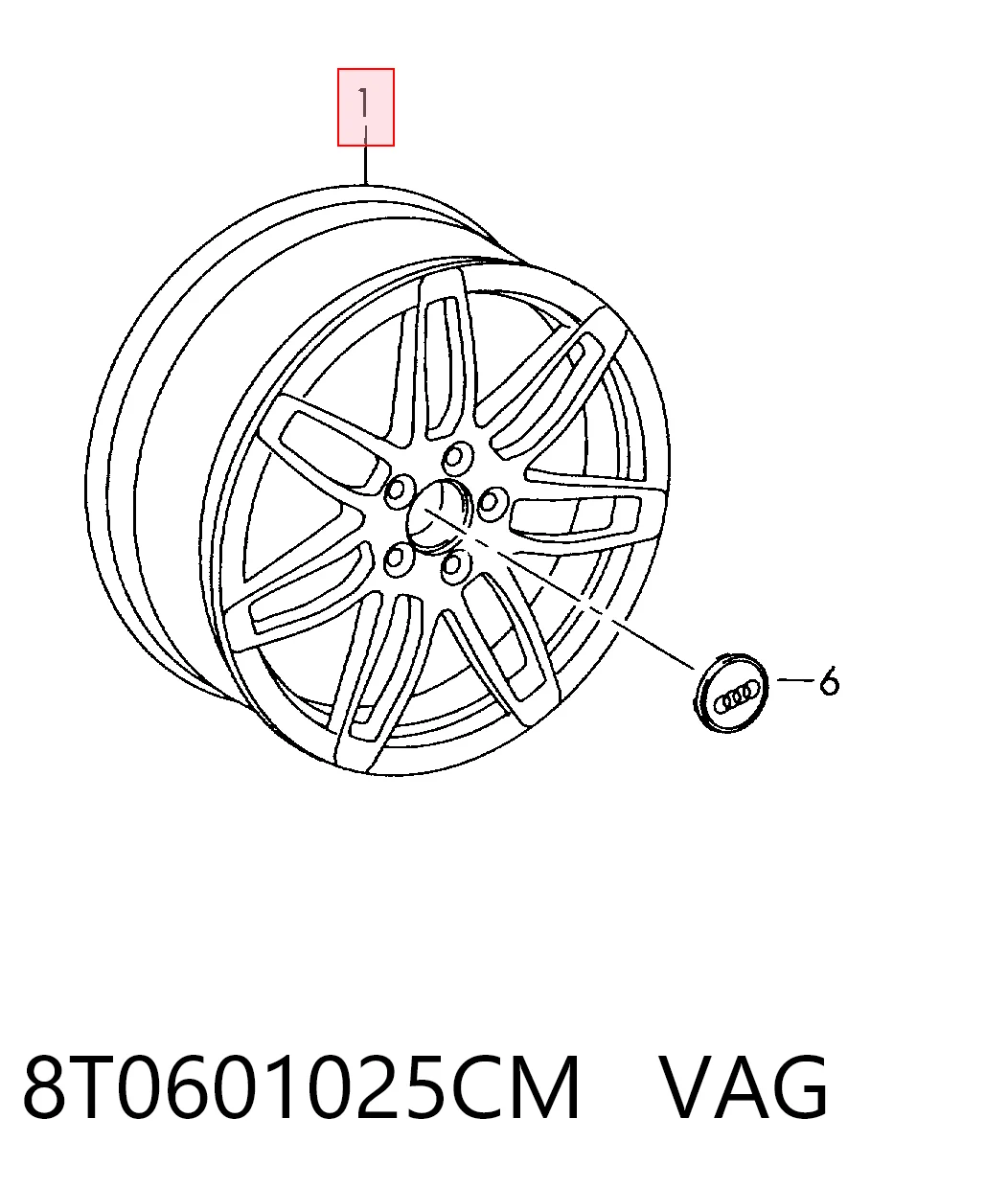 8T0601025CM VAG Диски колісні литі (легкосплавні, титанові)