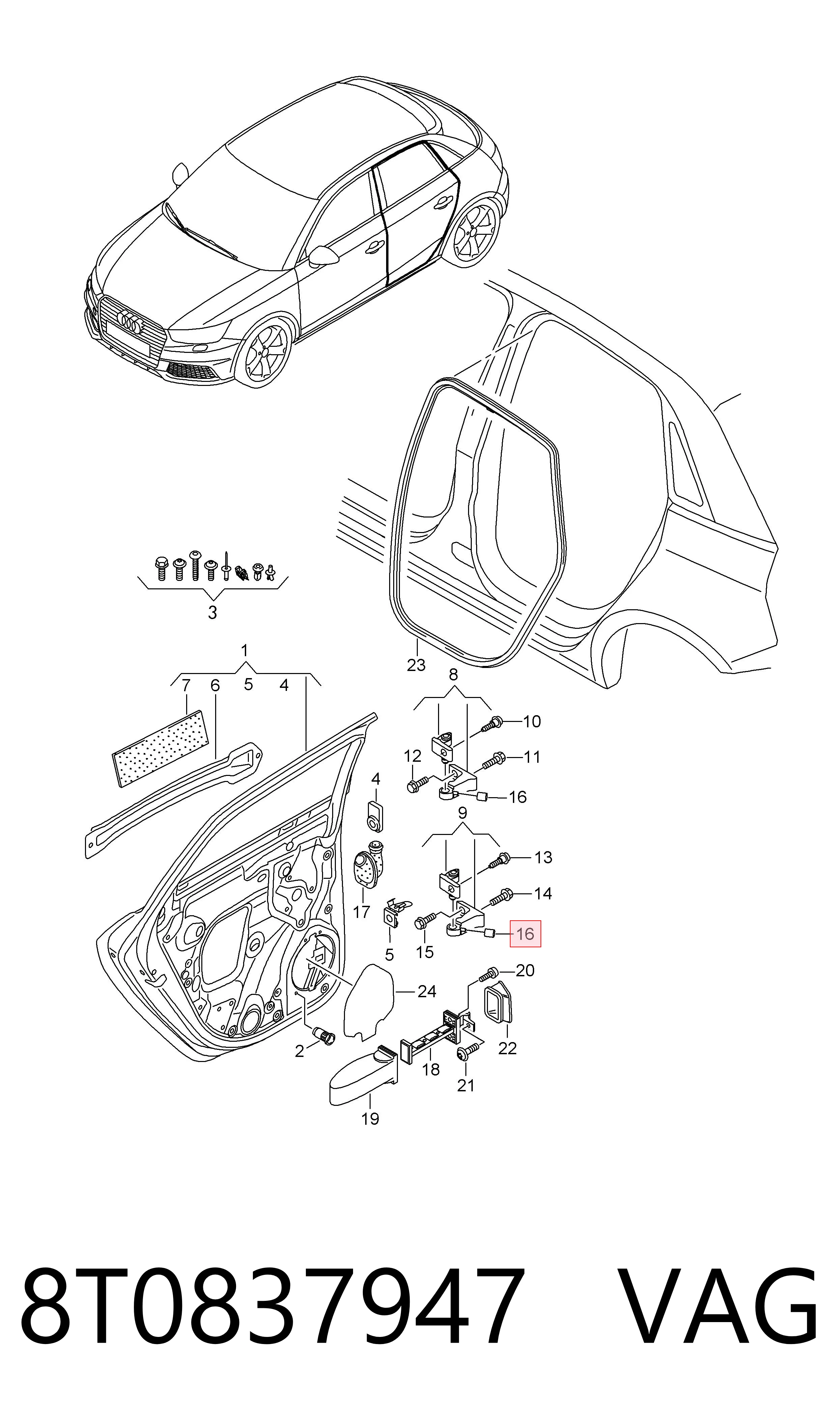  VAG 8T0837947 ціна, від 1.09 USD