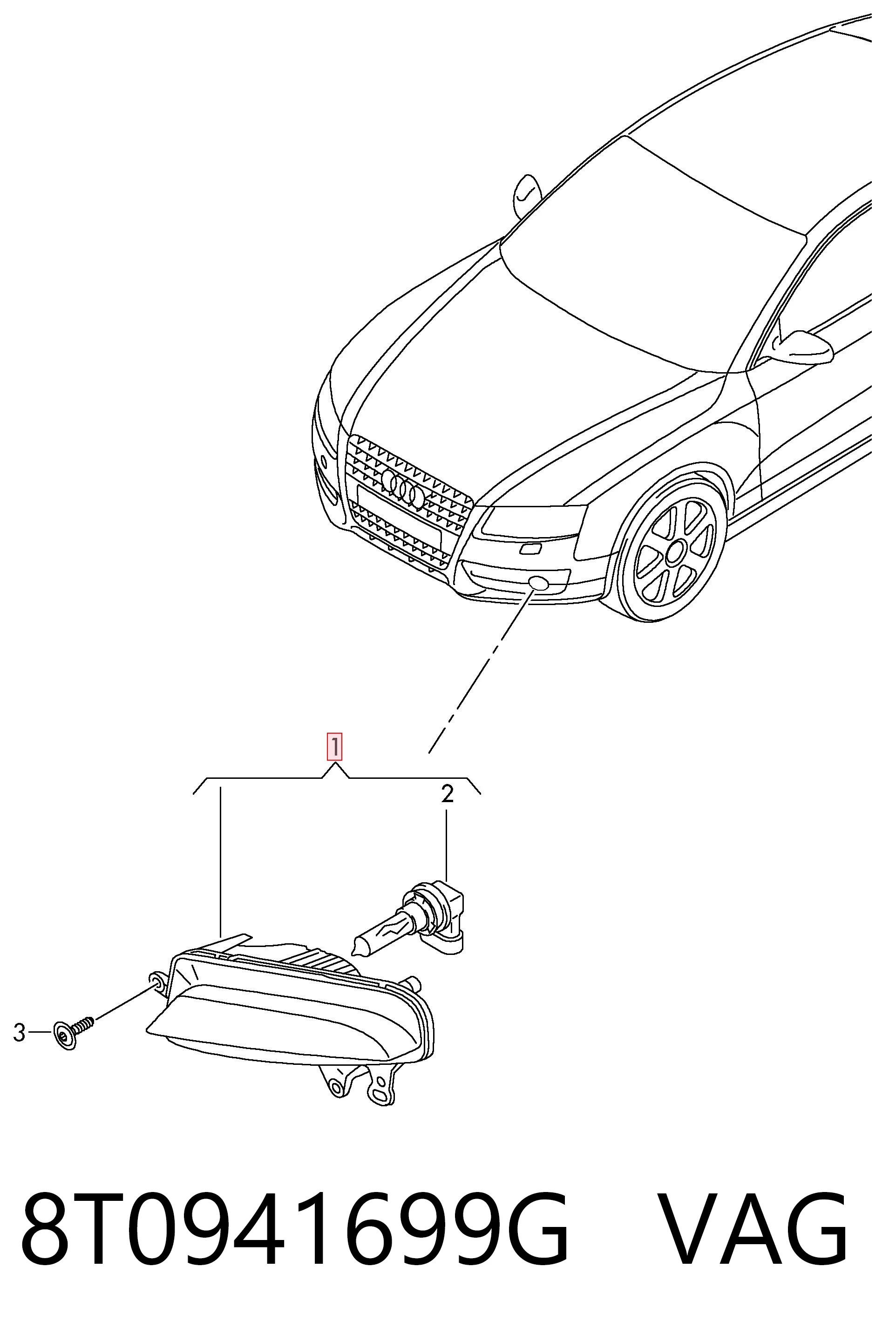 8T0941699G VAG Протитуманка ліва