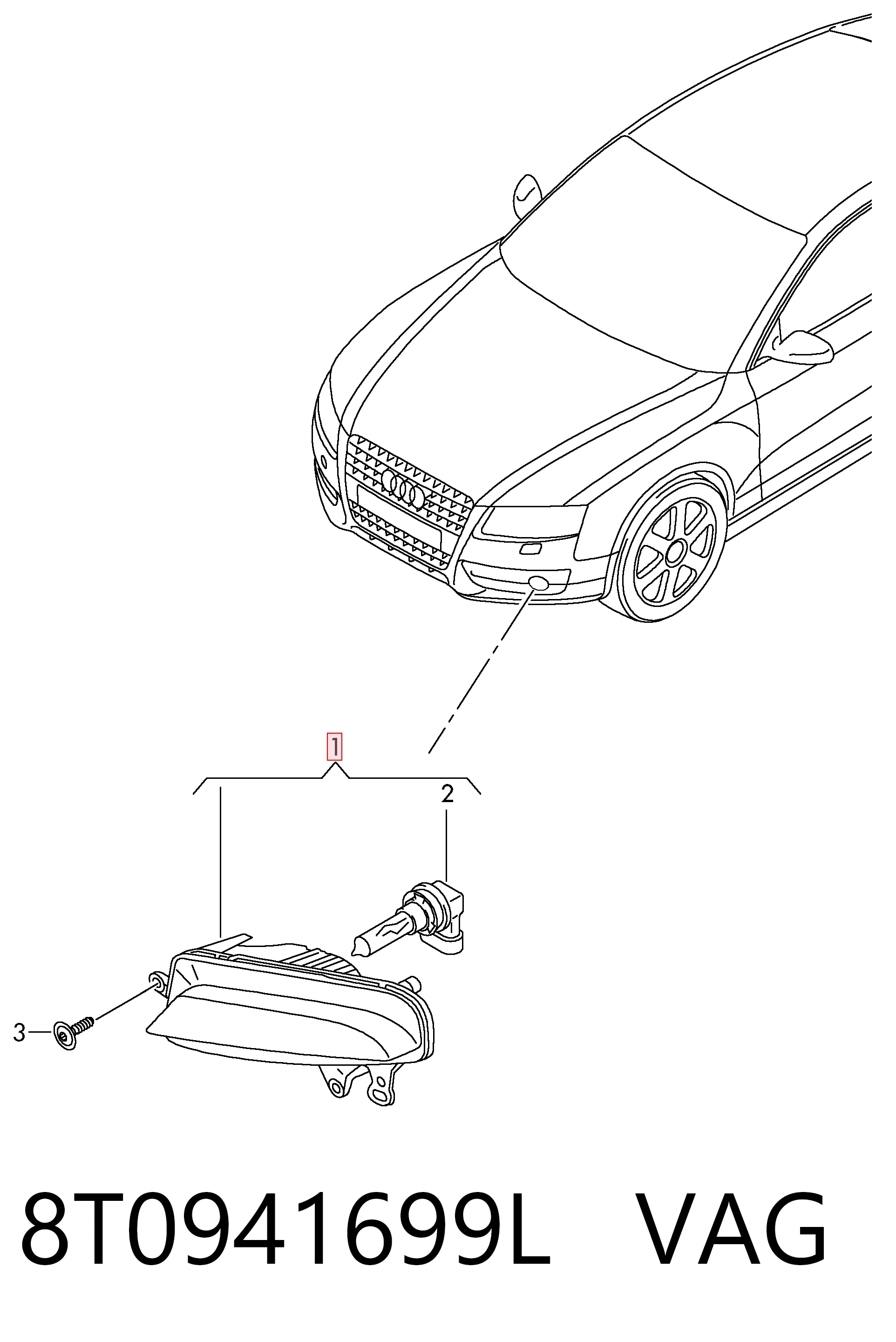 8T0941699L VAG Протитуманка ліва