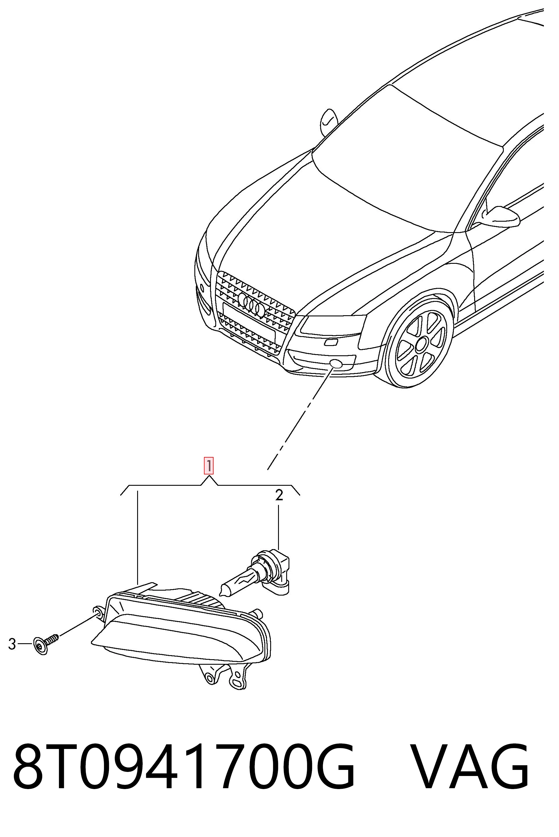 8T0941700G VAG Фара протитуманна, права
