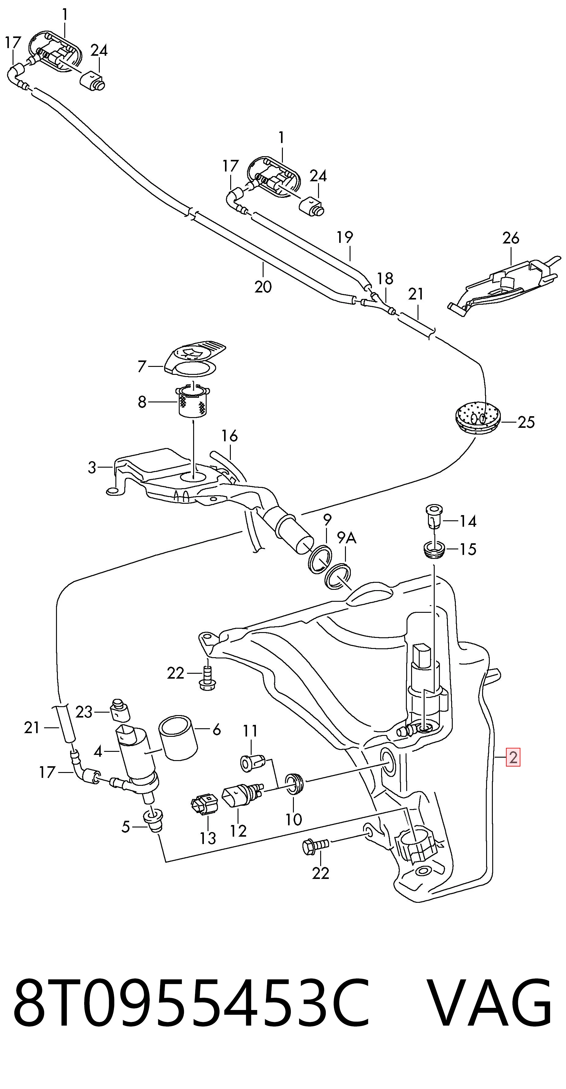 8T0955453C VAG Бачок склоомивача