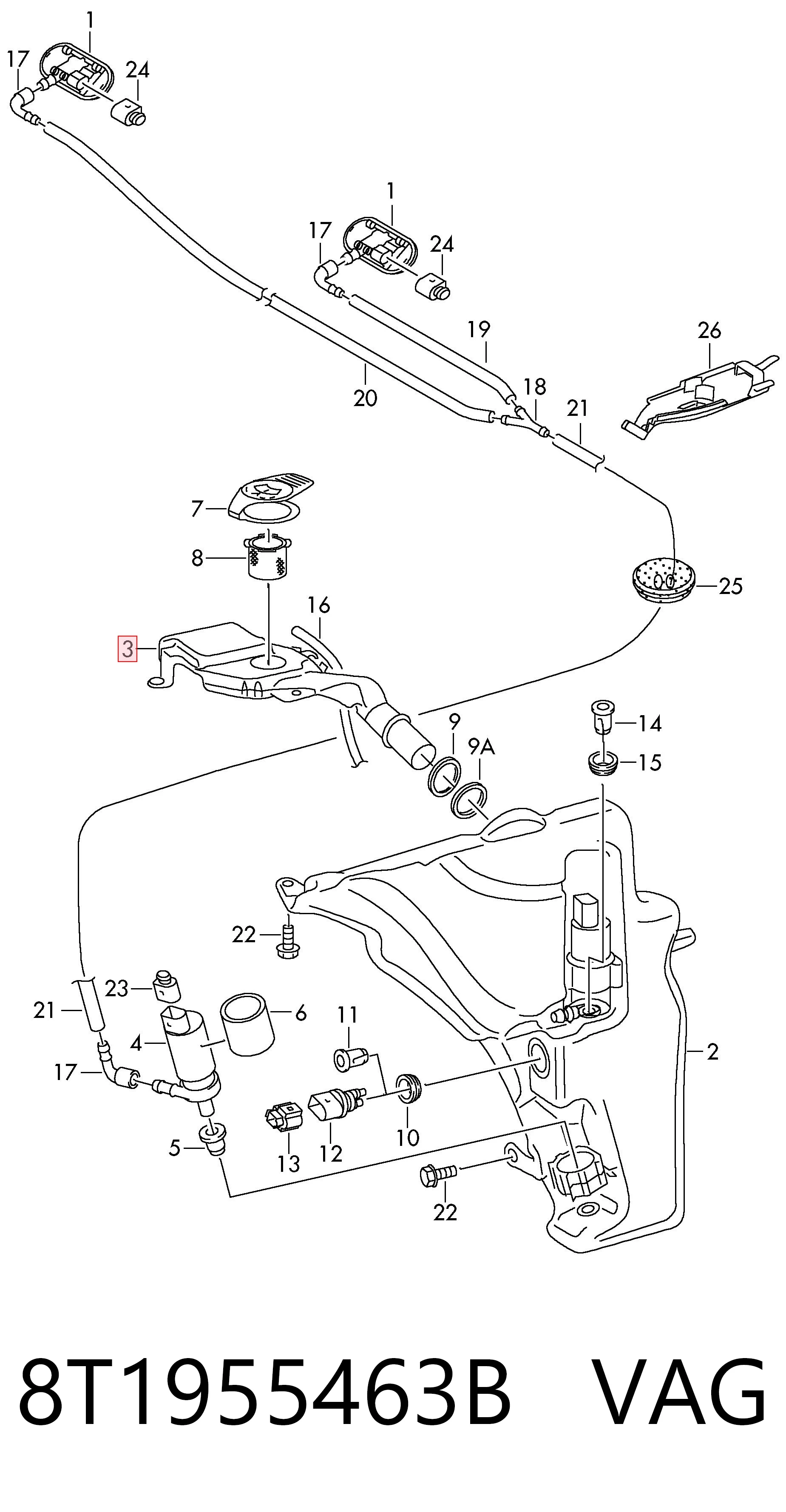 8T1955463B VAG Горловина бачка омивача