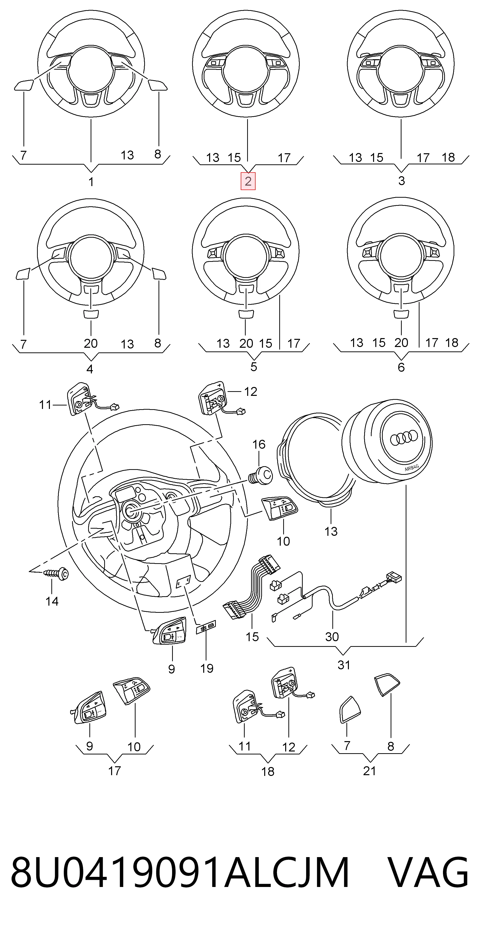 Рульове колесо на Audi Q3  8UB, 8UG