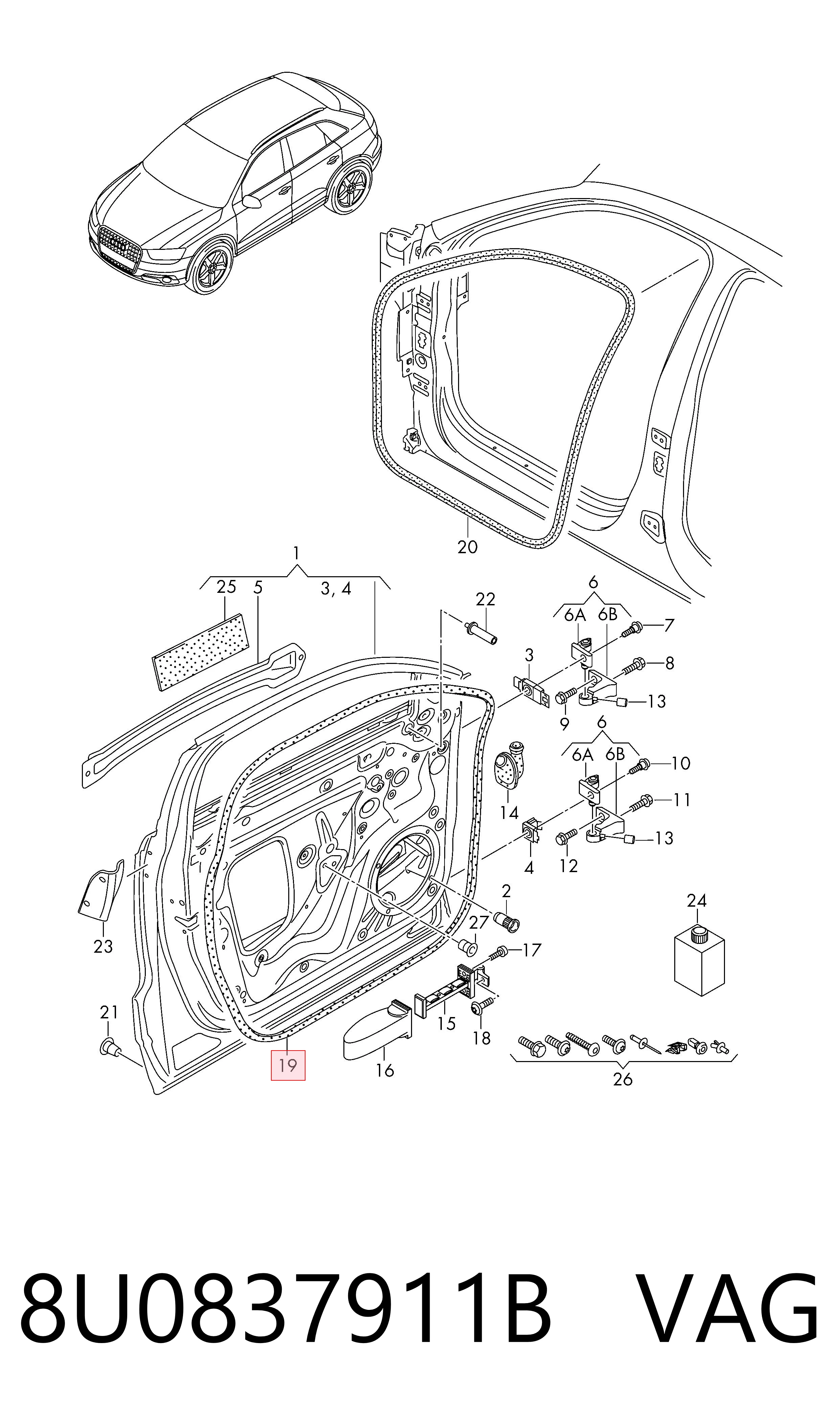  VAG 8U0837911B ціна, від 35.47 USD