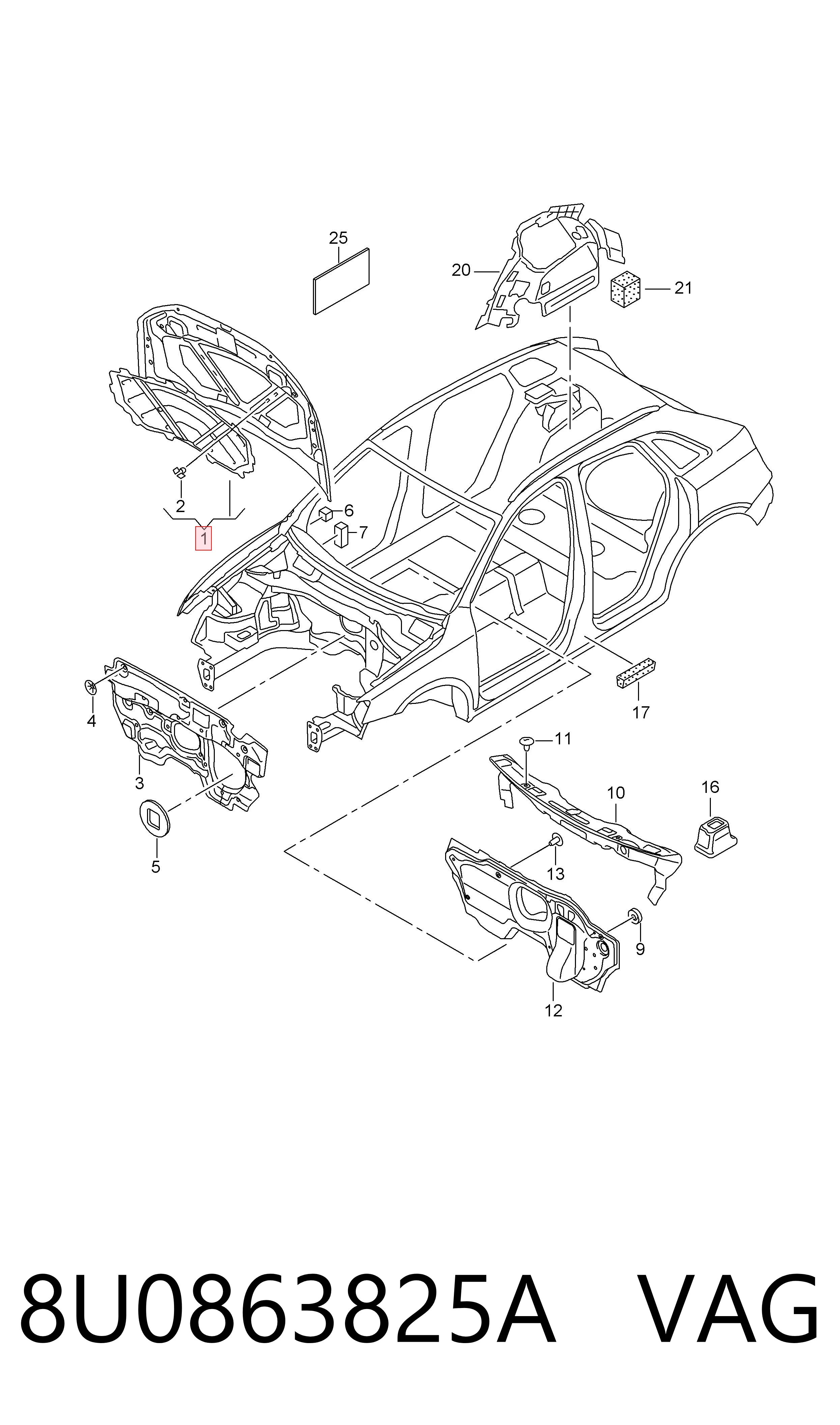  Шумоізоляція капота Audi Q3 