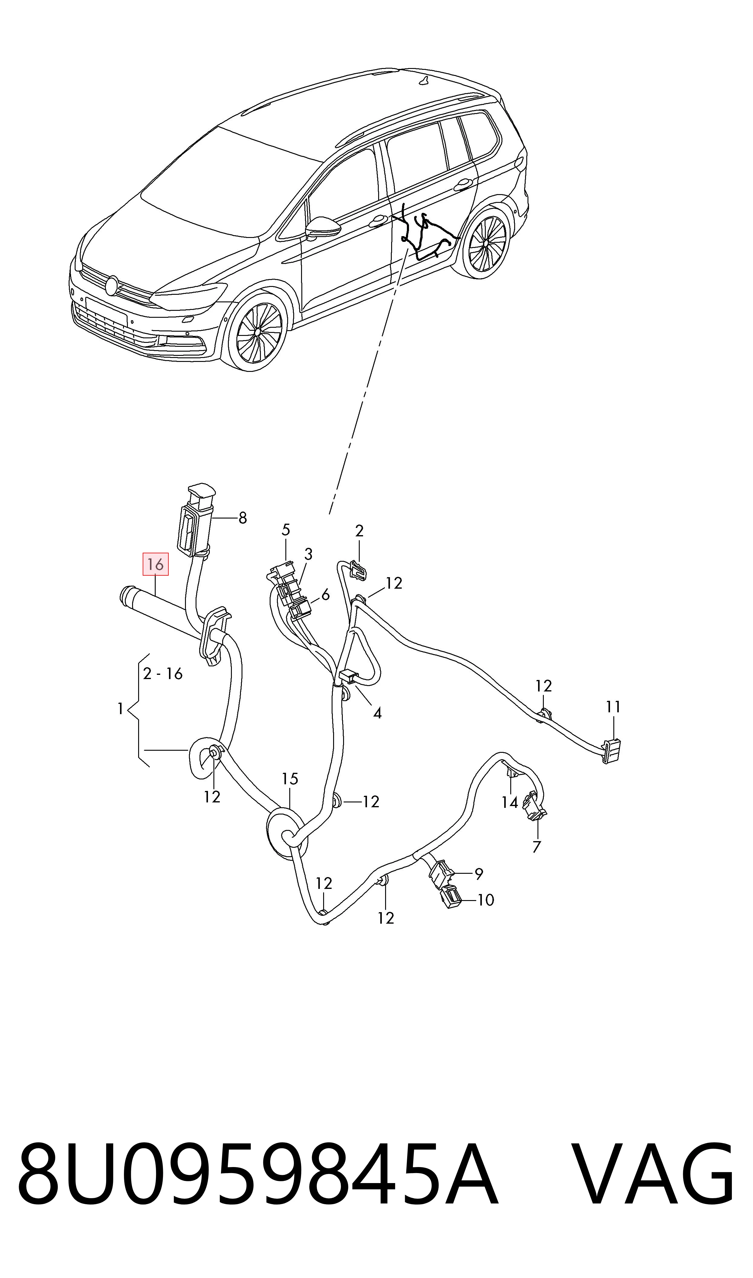  VAG 8U0959845A ціна, від 12.41 USD