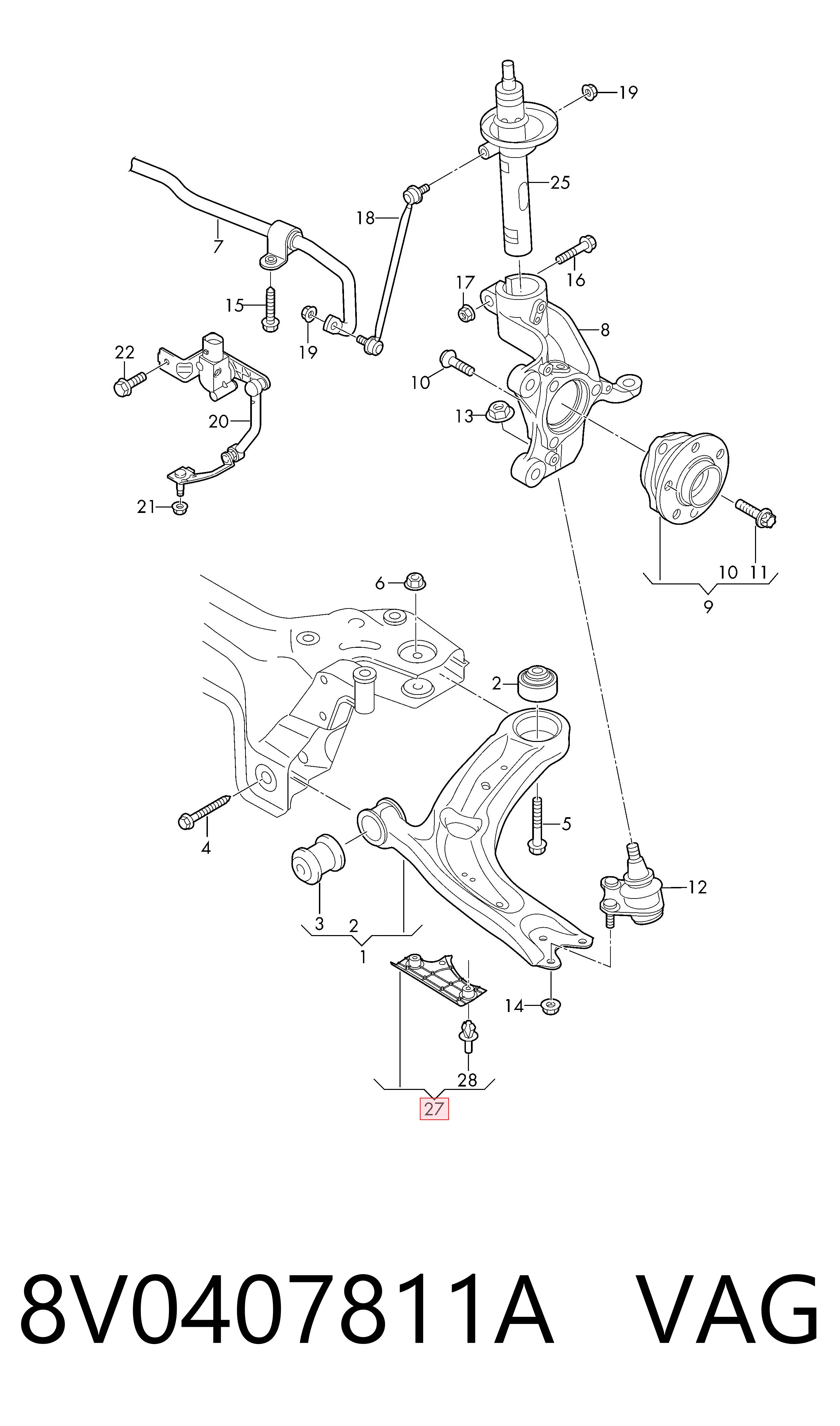 8V0407811A VAG 