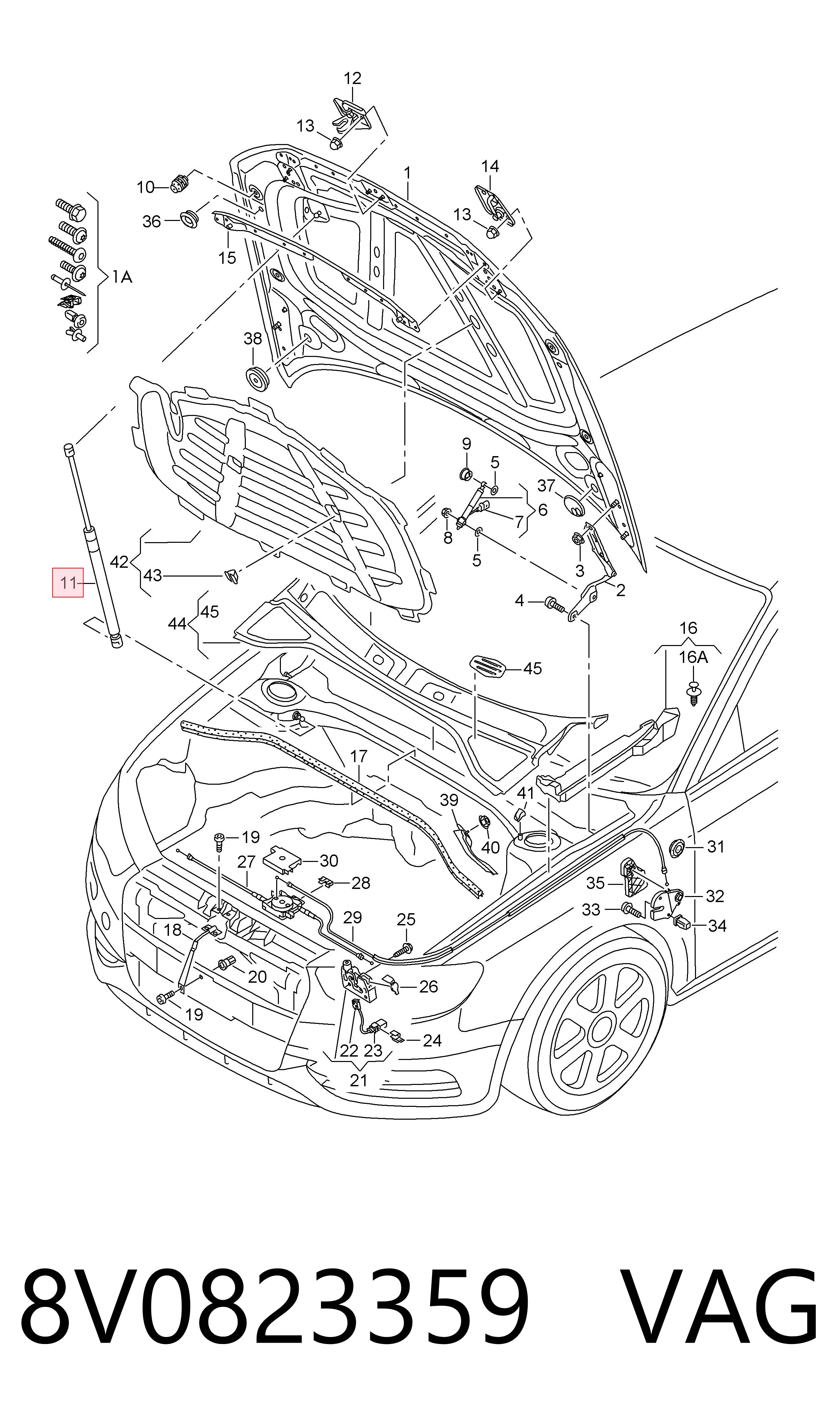 8V0823359 VAG Стійка капота