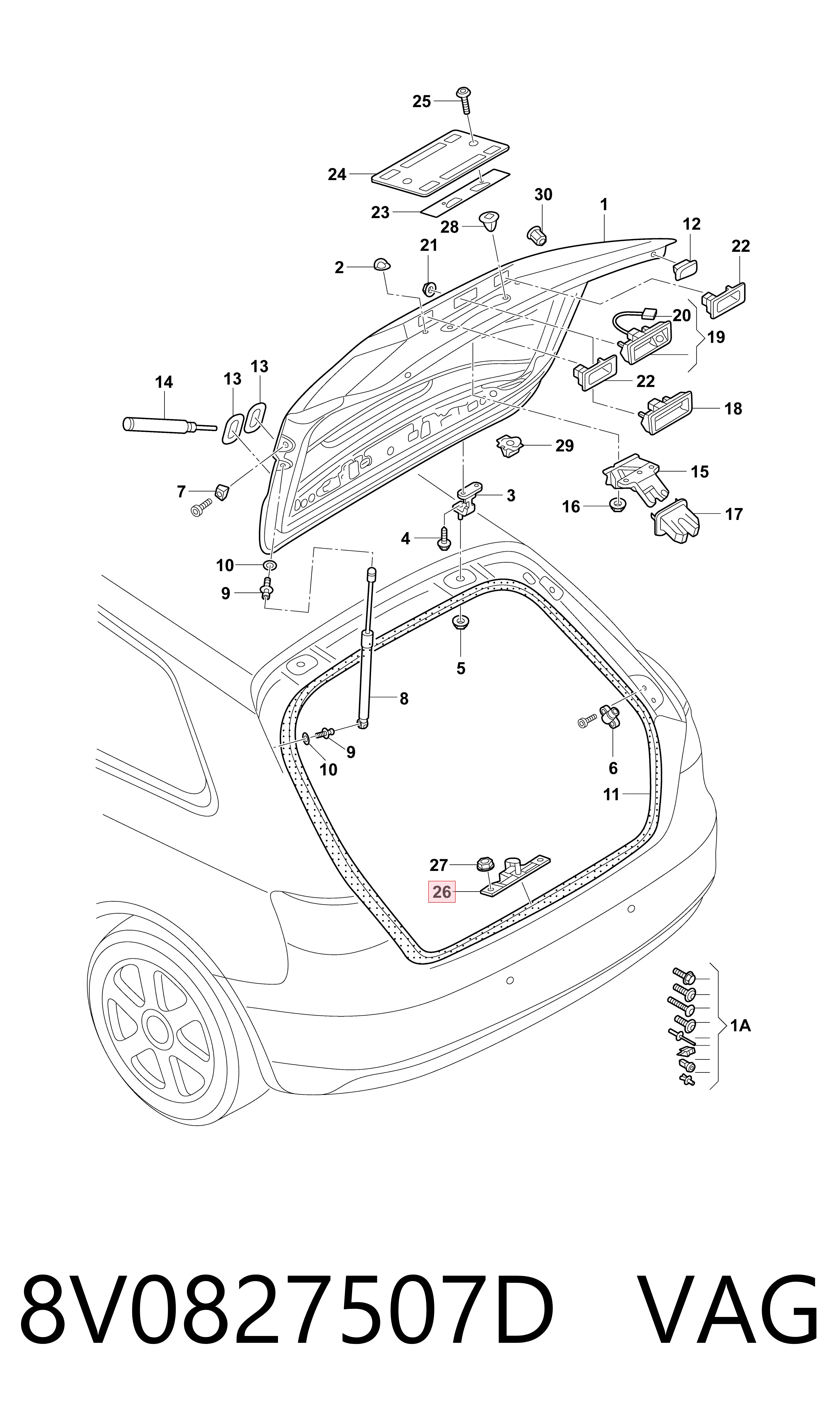 8V0827507B Bentley Фіксатор (зацеп) замка дверей