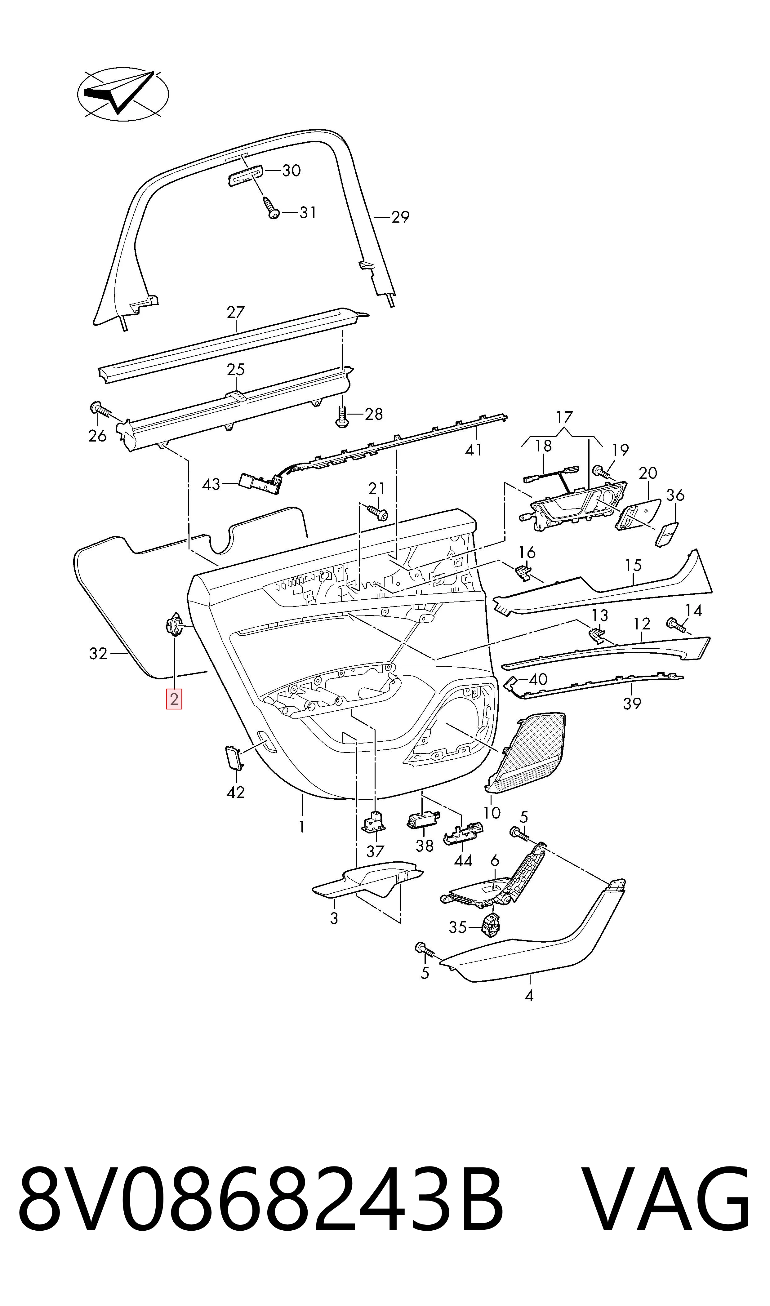  VAG 8V0868243B ціна, від 0.76 USD