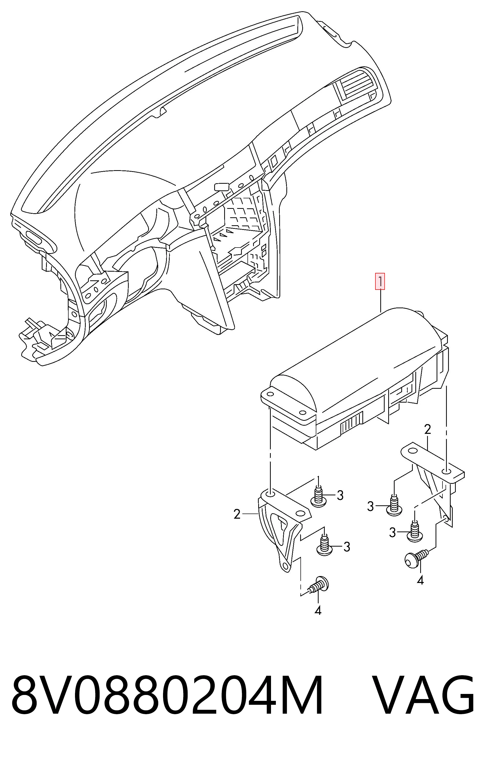 Подушка безпеки бокова VAG 8V0880204M ціна, від 76.02 USD