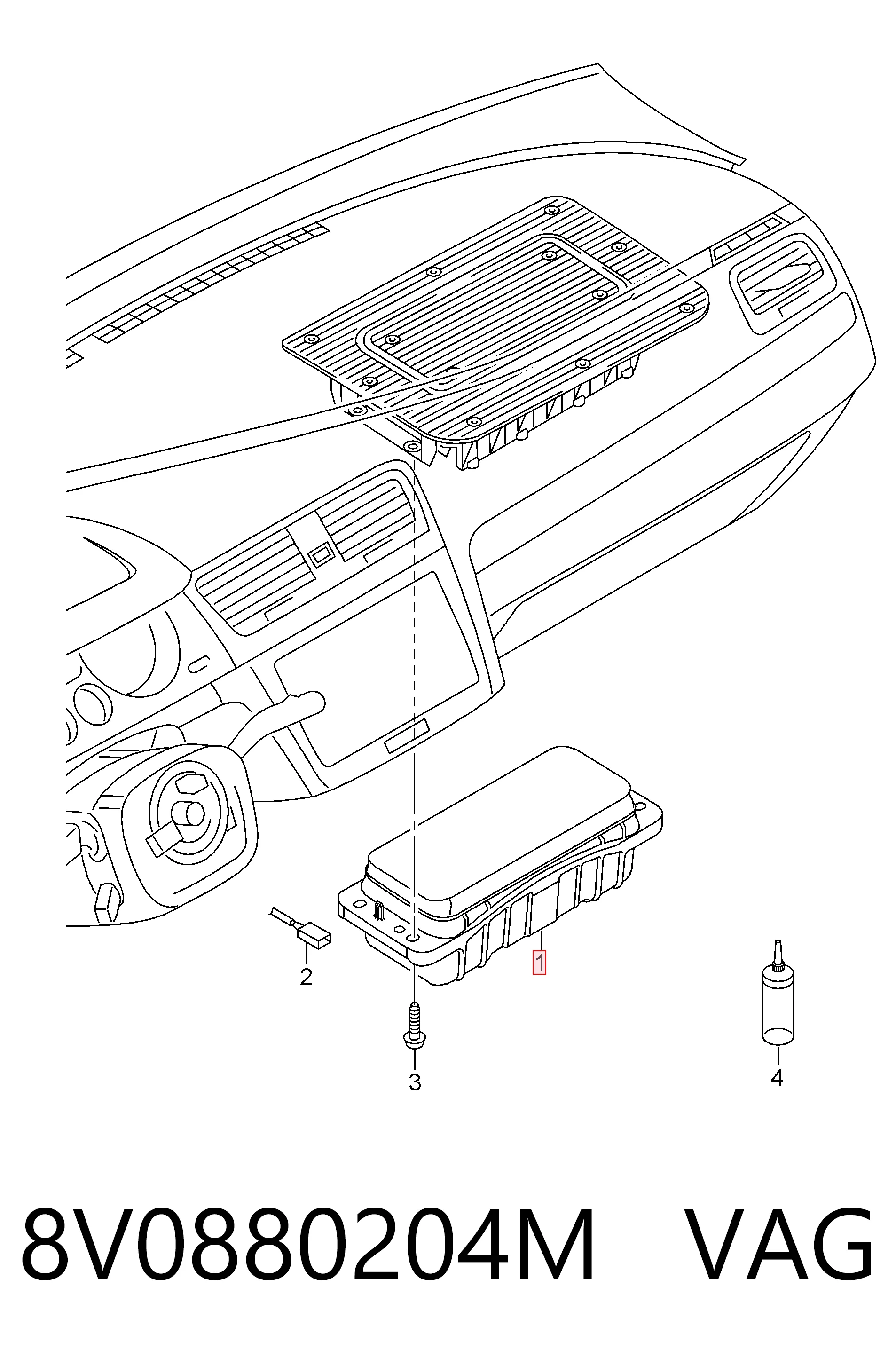 Купити 8V0880204M VAG Установка подушки безпеки пасажира