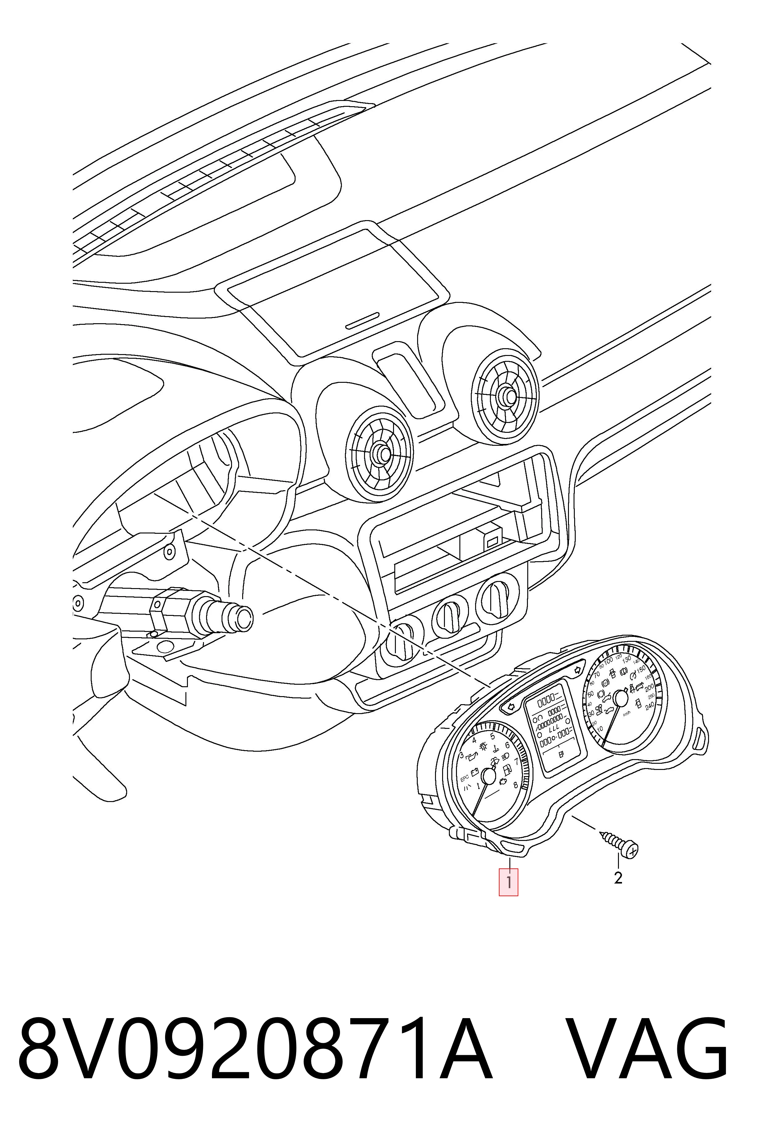 Прилади управління VAG 8V0920871A ціна, від 1469.03 USD