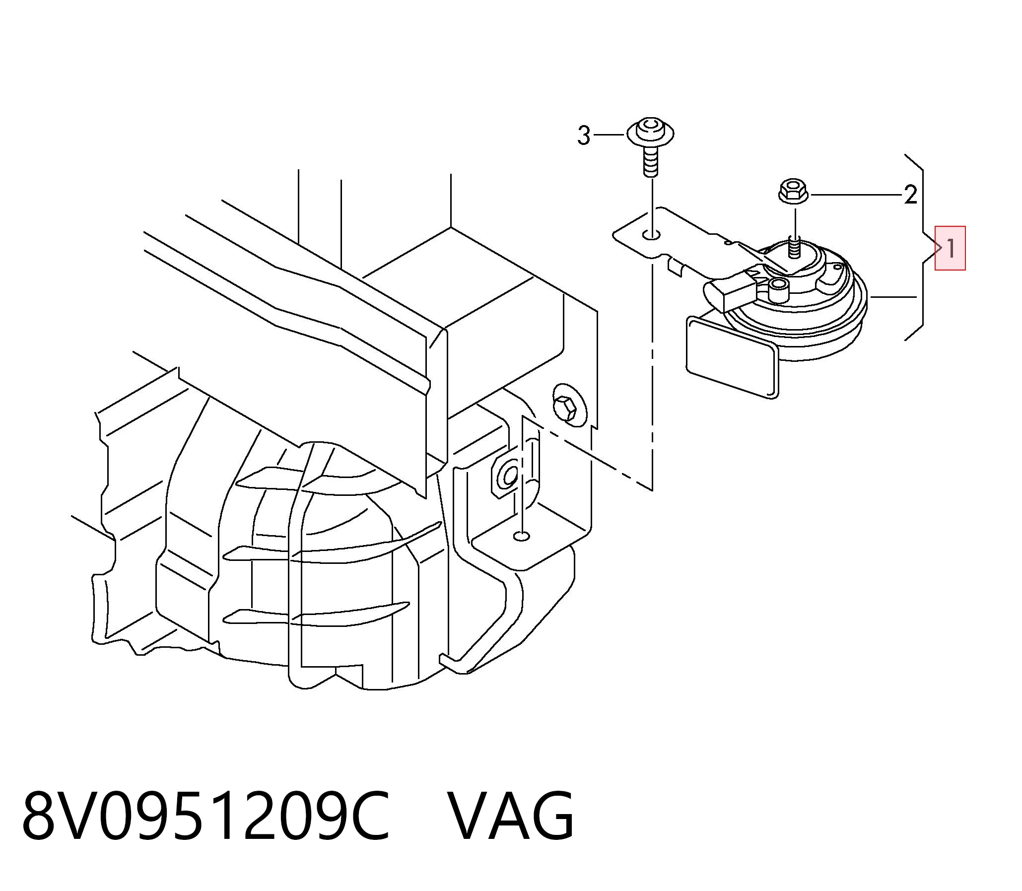 8V0951209C VAG Звуковий дзвінок сигналізації
