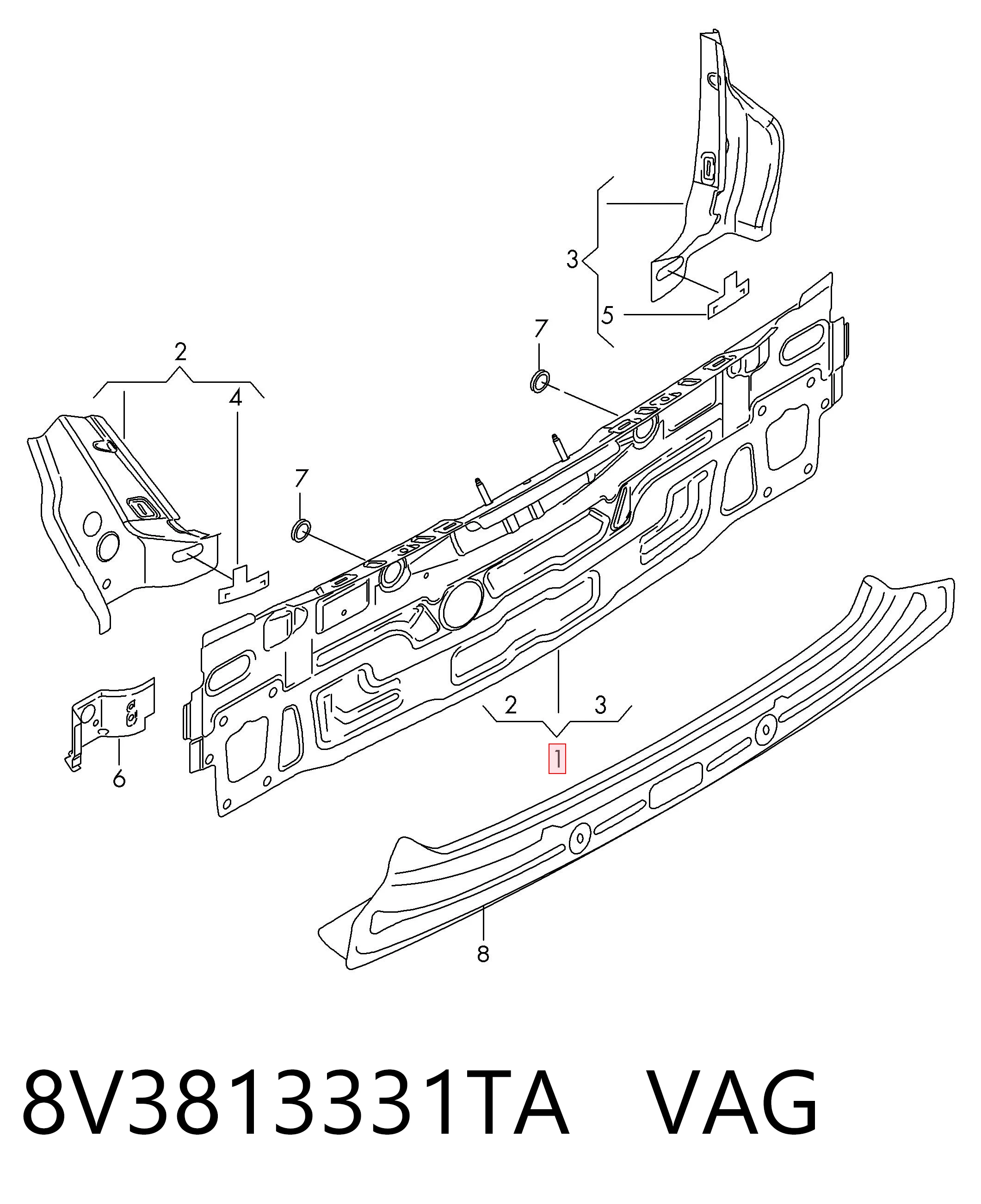  VAG 8V3813331TA ціна, від 98.76 USD