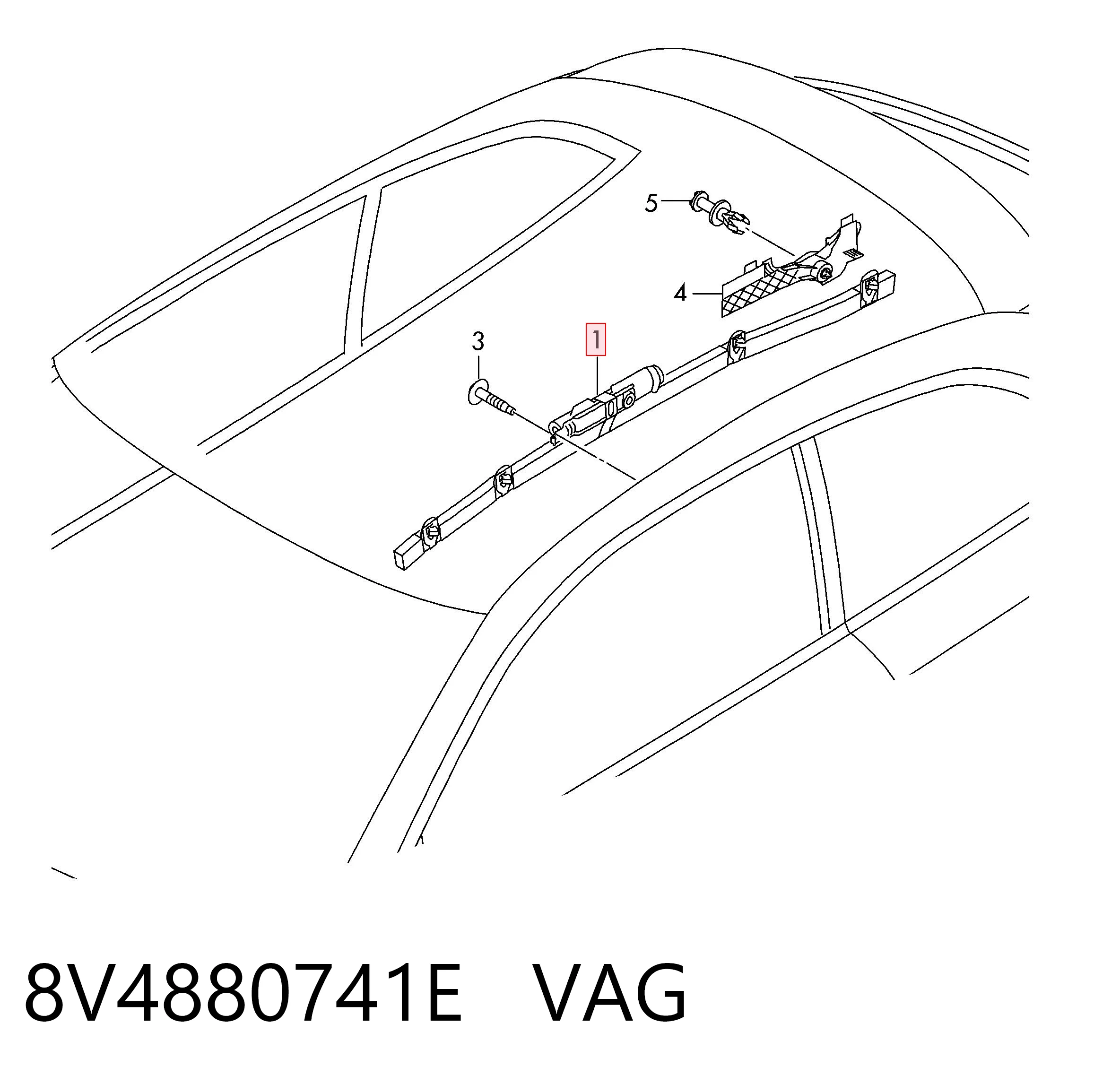 8V4880741E VAG Подушка безпеки, збоку ейрбегів