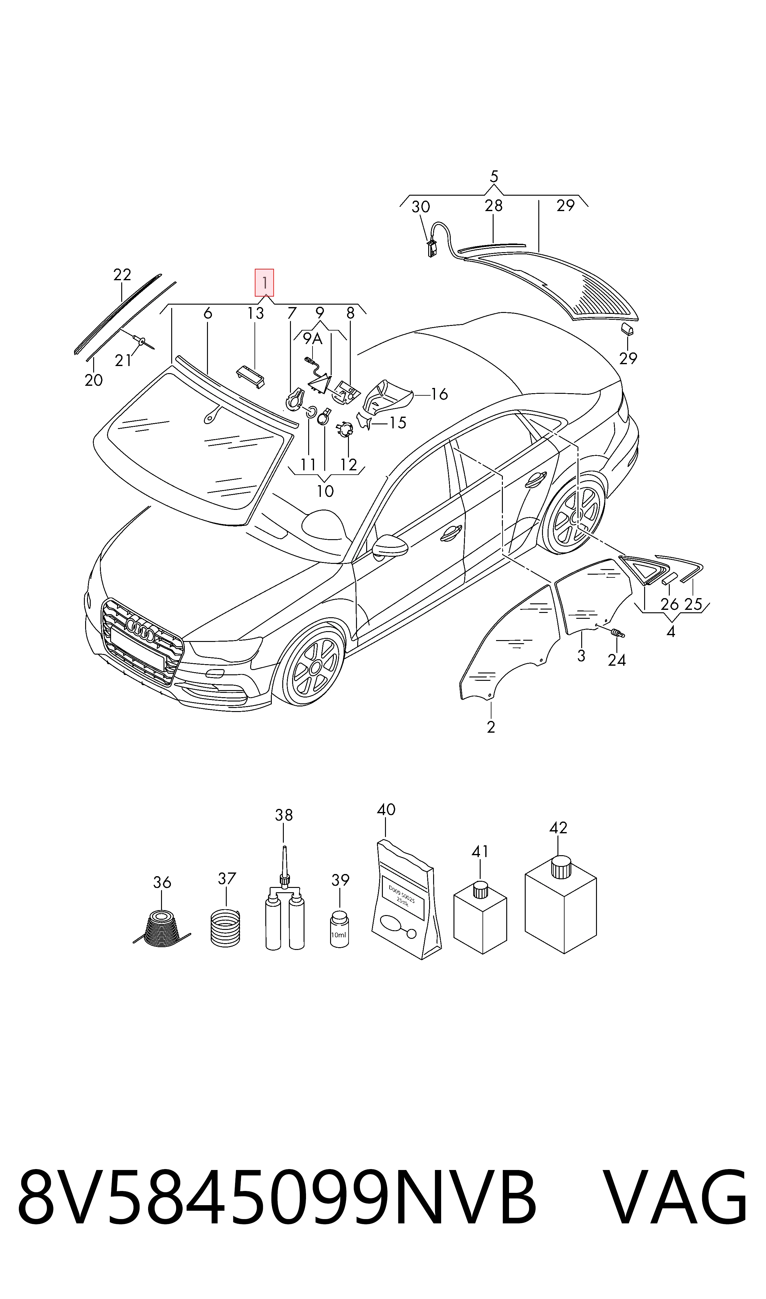 AB58761A Sekurit Автомобільне скло