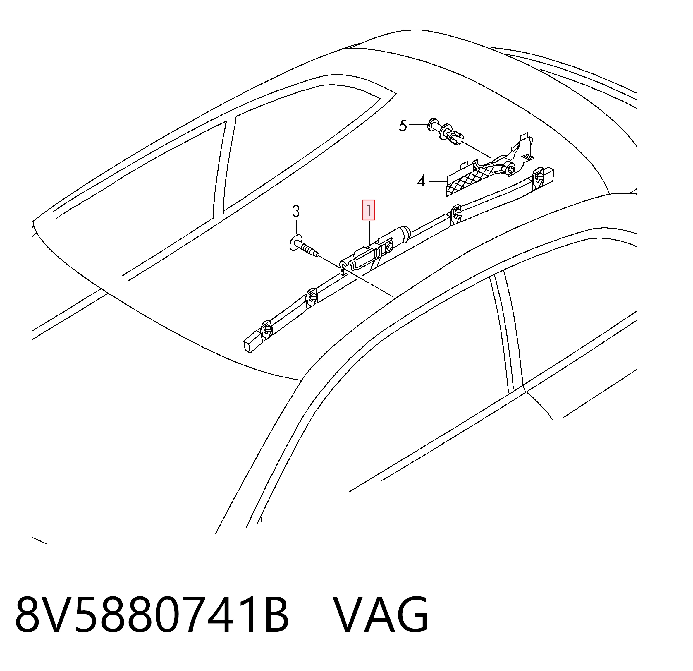 8V5880741B VAG Подушка безпеки, збоку ейрбегів