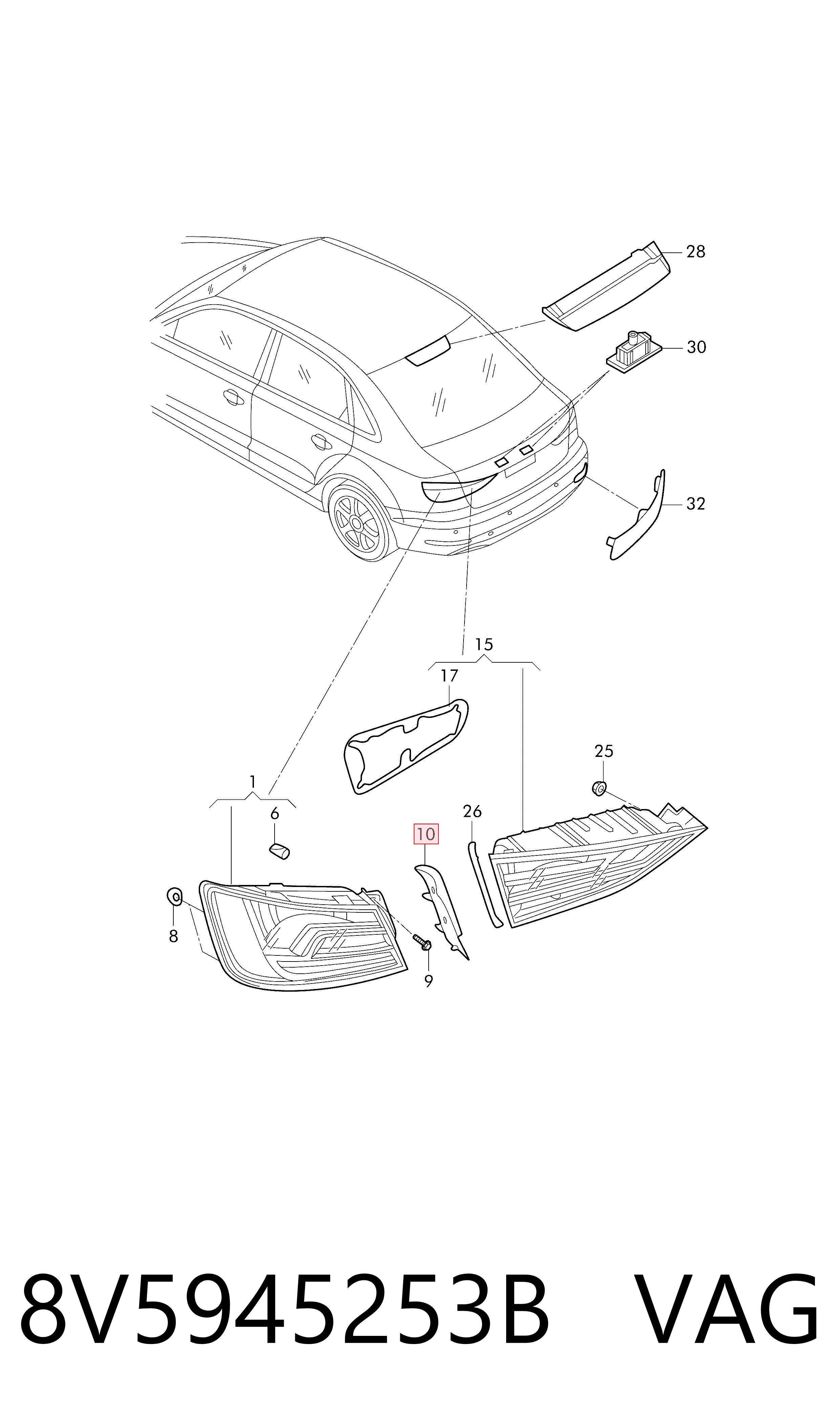  VAG 8V5945253B ціна, від 14.39 USD