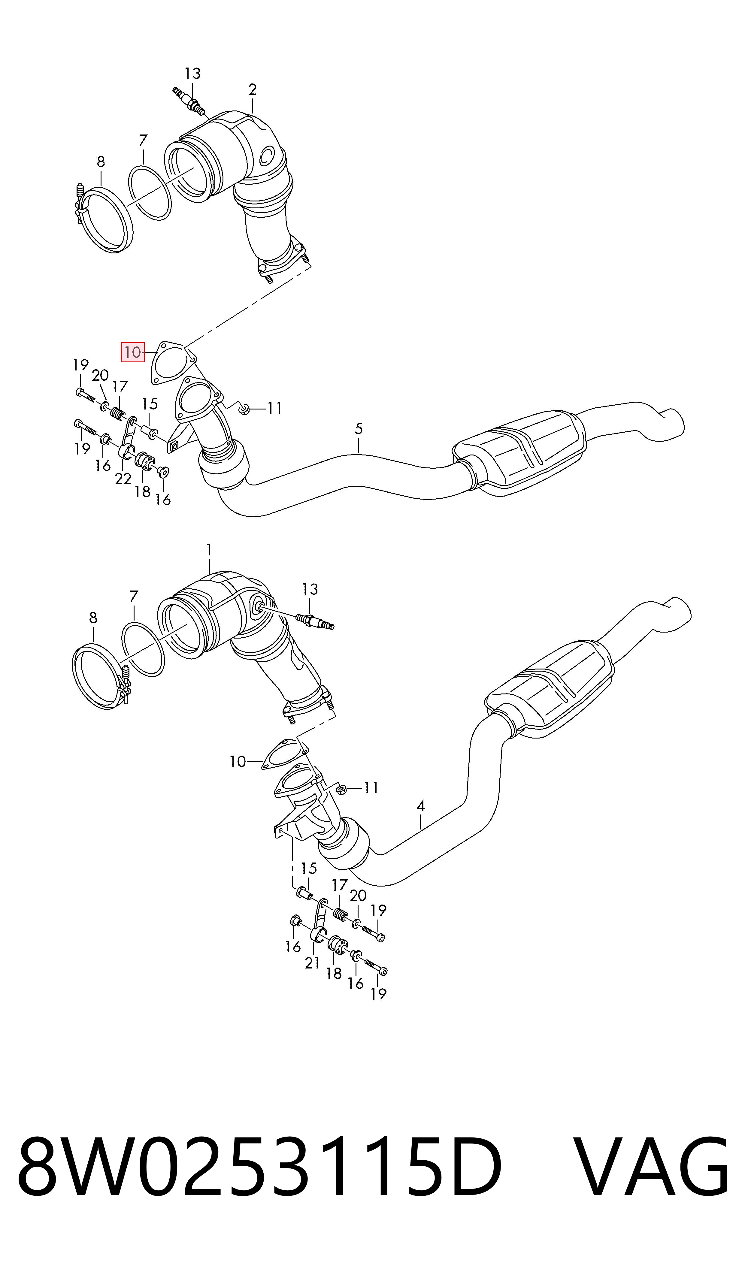 8W0253115D VAG Прокладка штанів