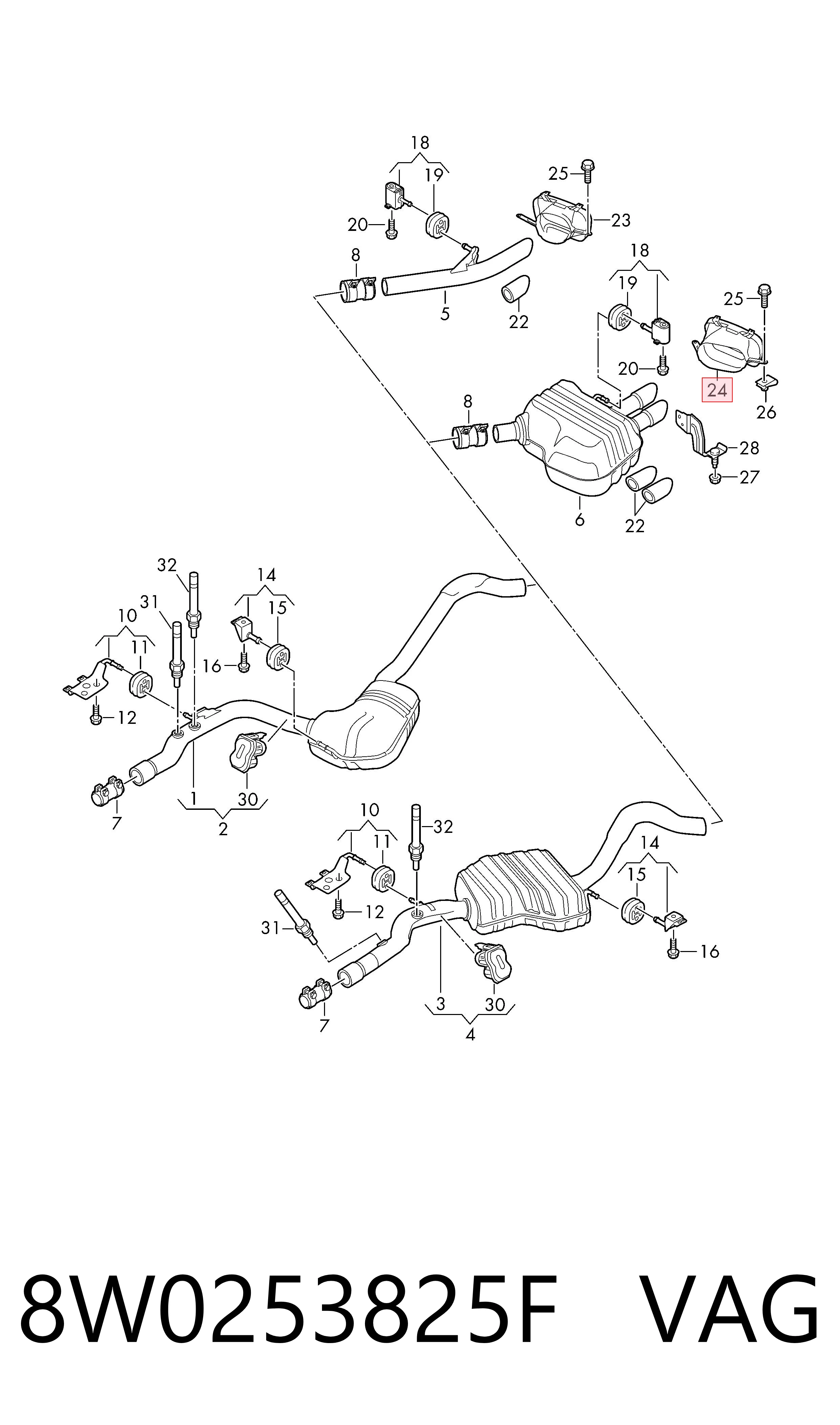 8W0253825F VAG Глушилка