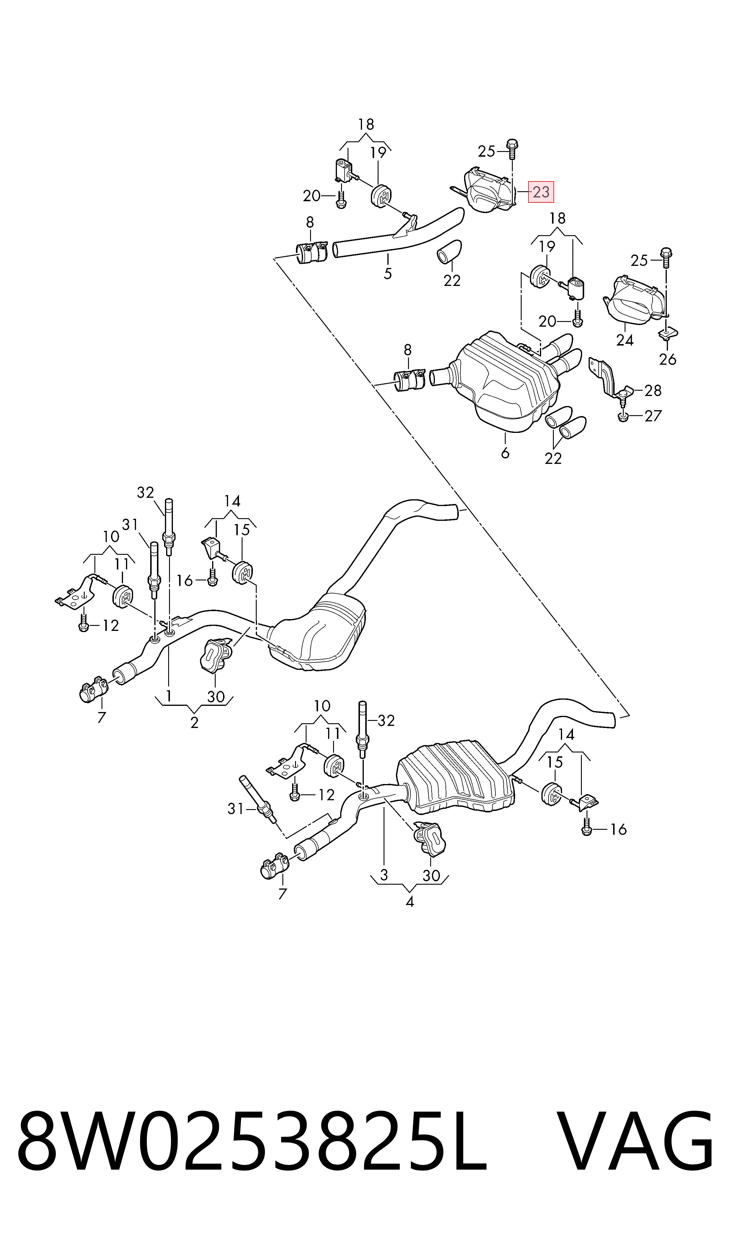 8W0253825L VAG Глушилка