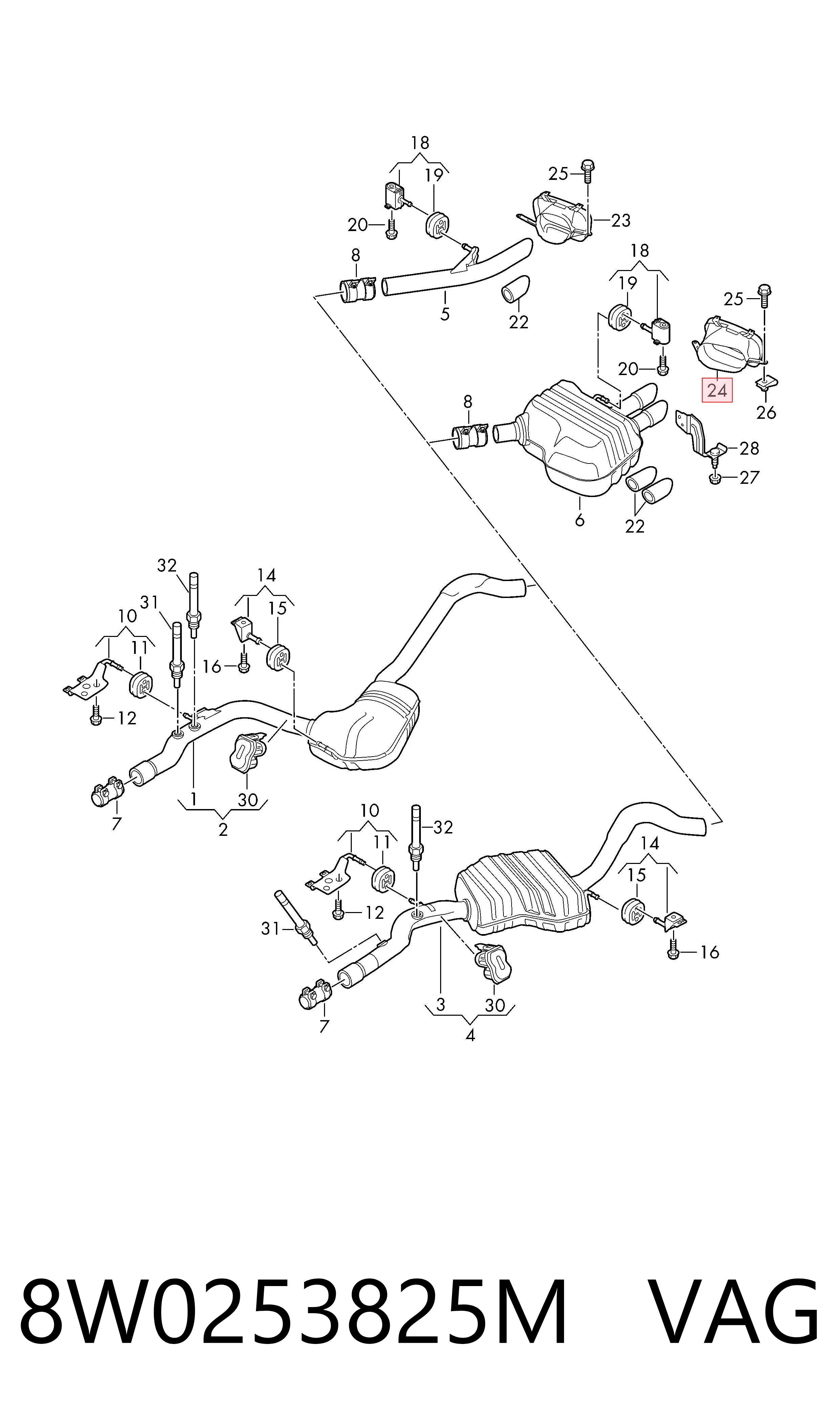 8W0253825M VAG Глушилка