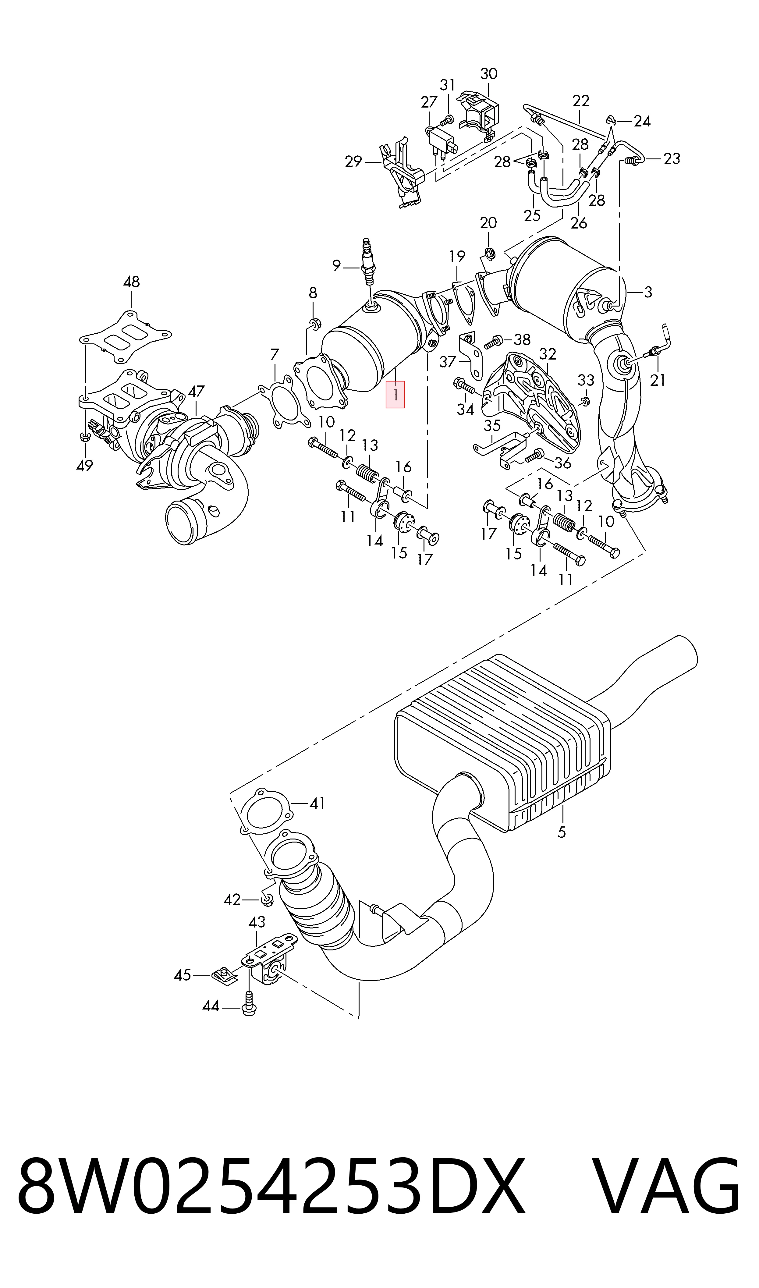 Конвертор-каталізатор (каталітичний нейтралізатор) Audi A4 B9 седан (8W2, 8WC) (2015 - 2026) ціна, від 317.30 USD