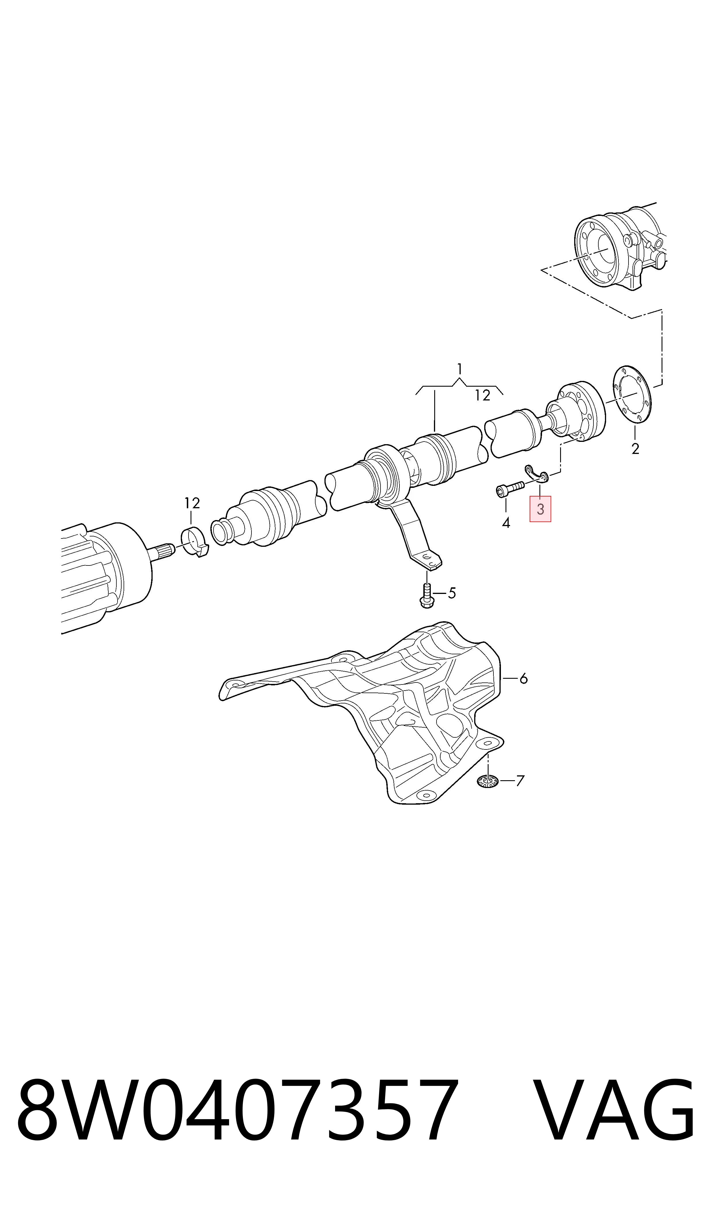  VAG 8W0407357 ціна, від 2.93 USD